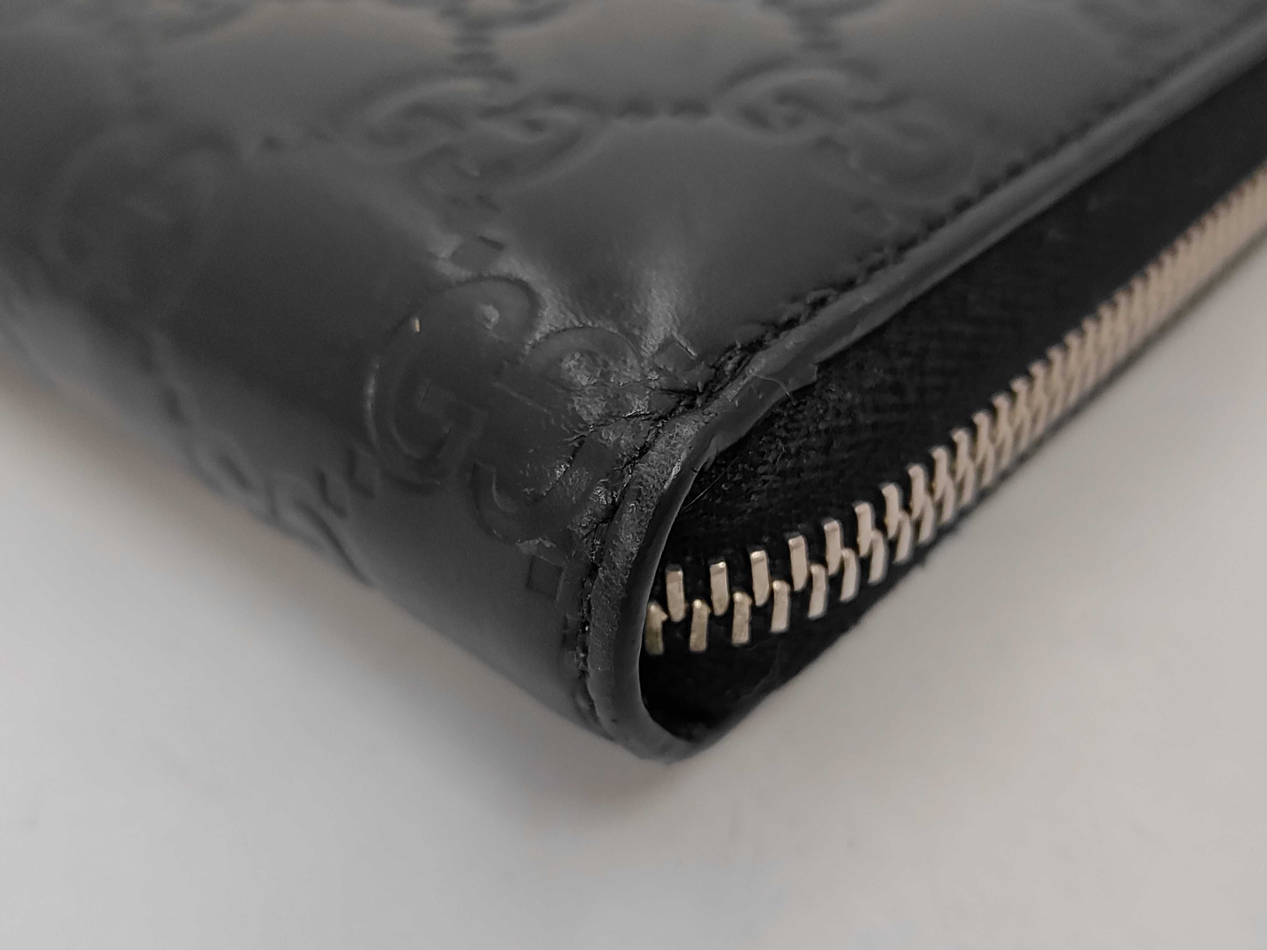 GG Shima Leather Dorian Black 473928 Long Wallet — view 3