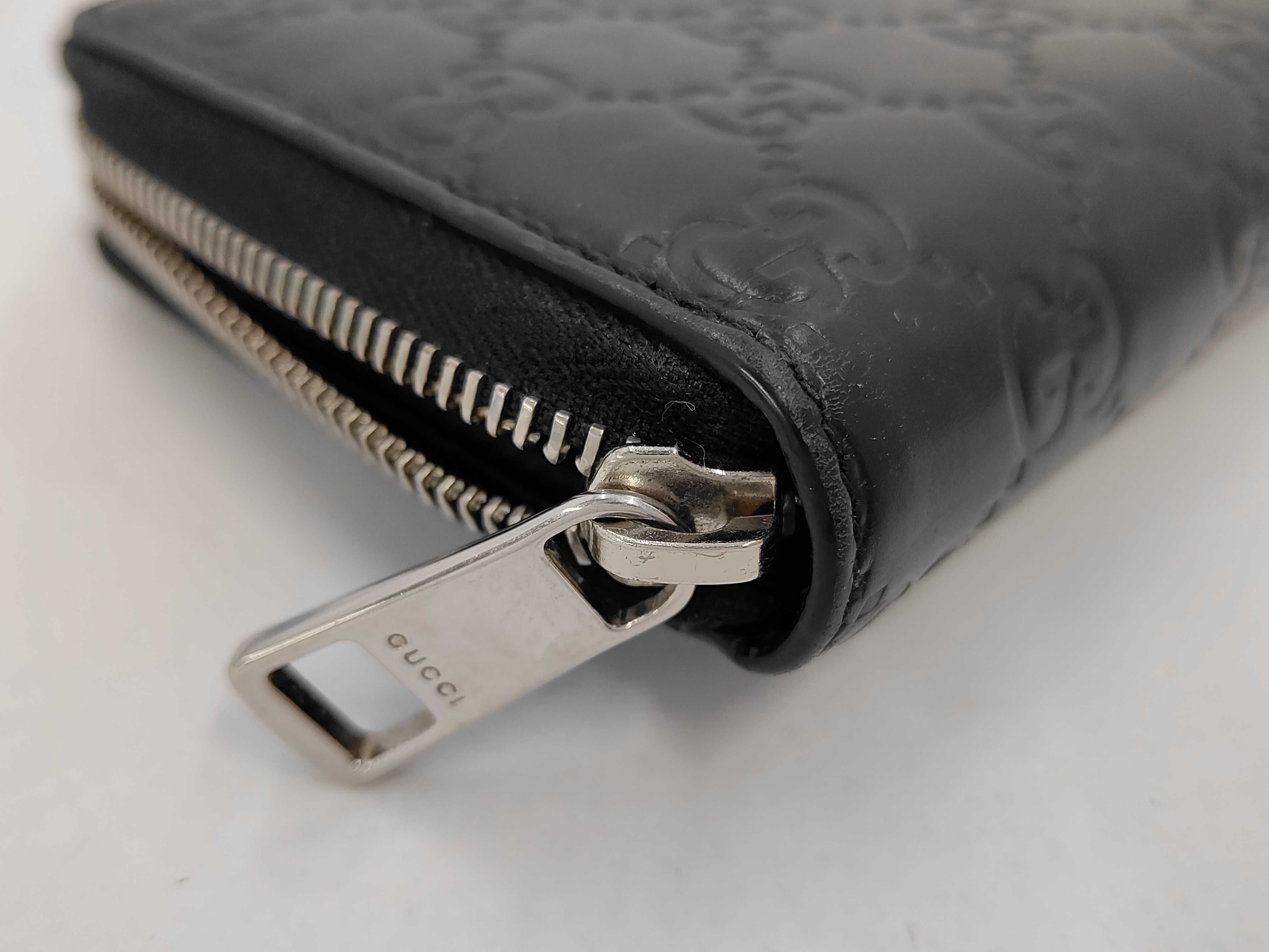 GG Shima Leather Dorian Black 473928 Long Wallet — view 7