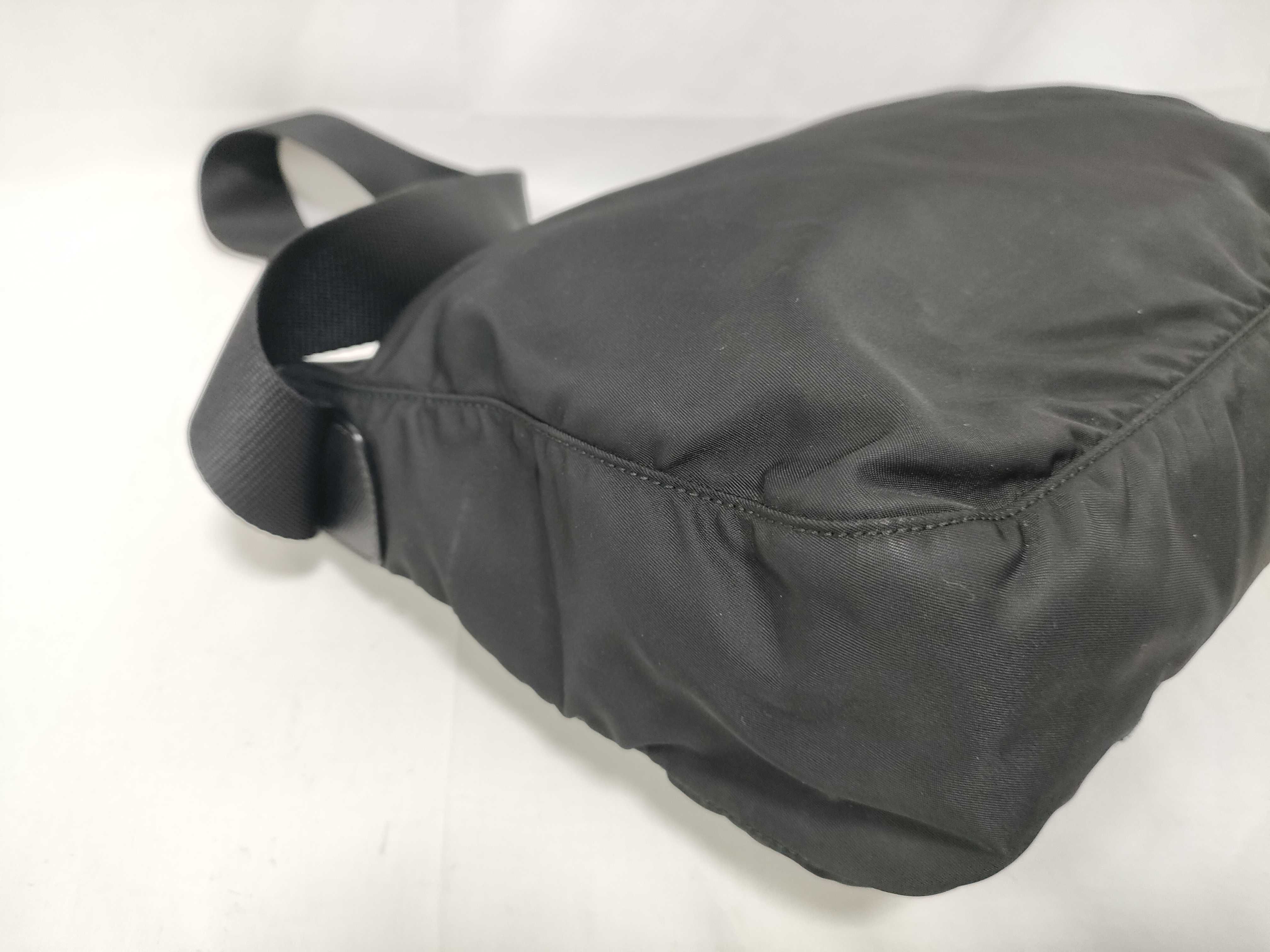 (Prada) Current model shoulder bag, Saffiano nylon, triangular logo shoulder bag — view 6