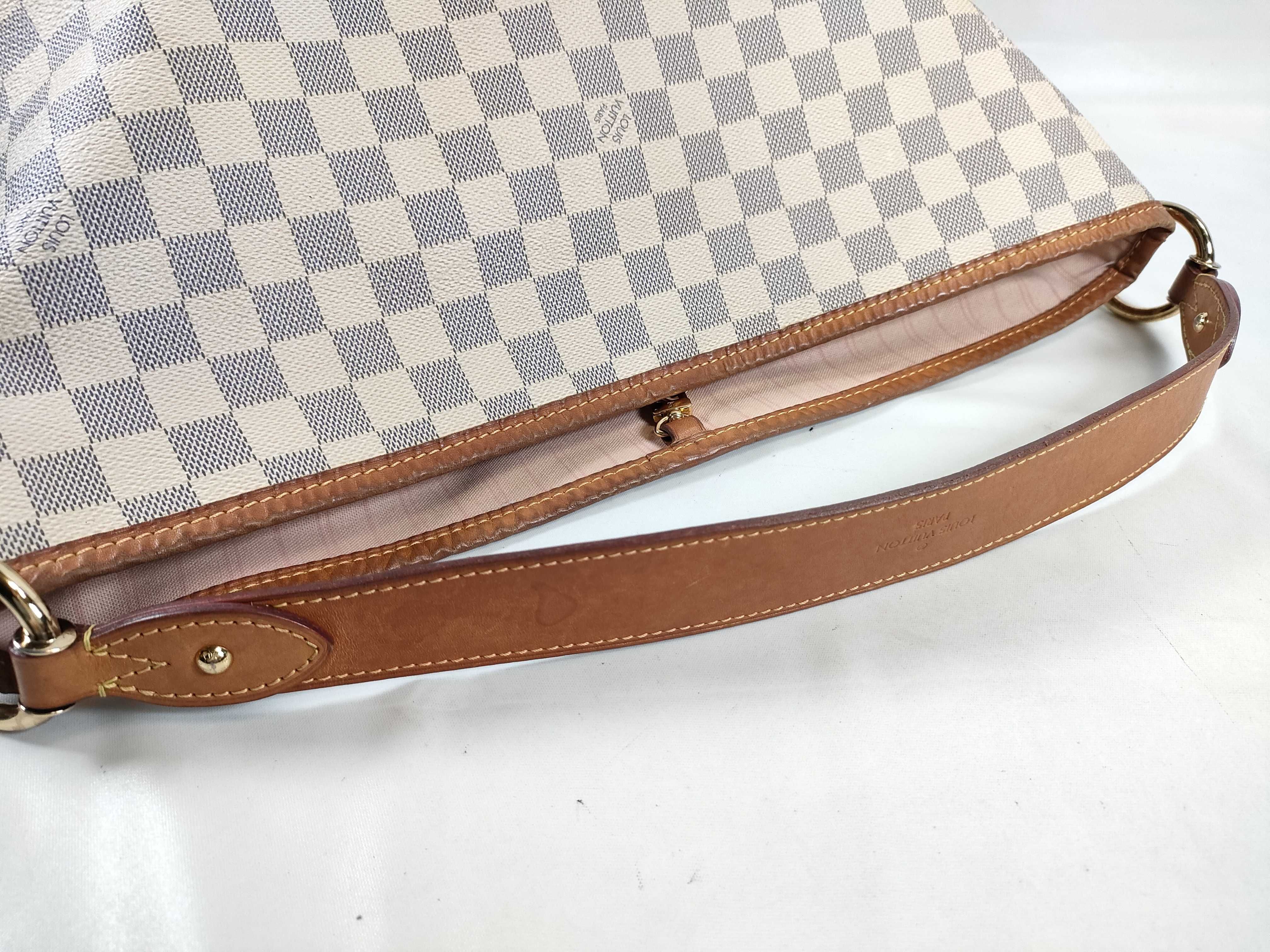 Damier Azure SG - Damier Azure Delightful MM N41448 Ml1166 White Tote Bag — view 3
