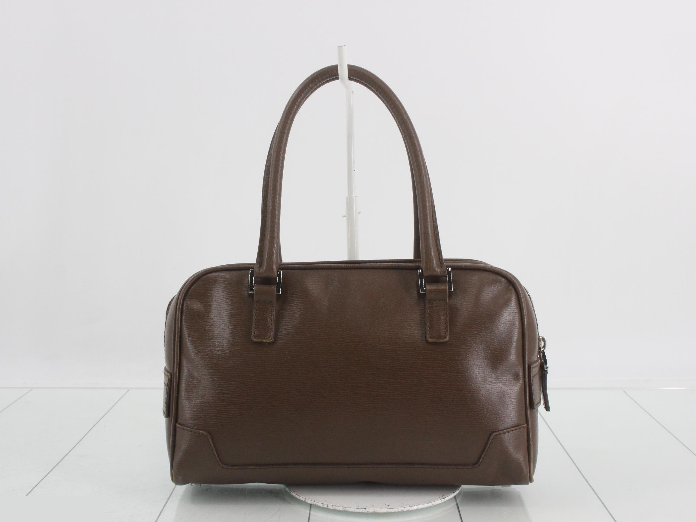 Double pocket mini Boston bag, brown — view 2