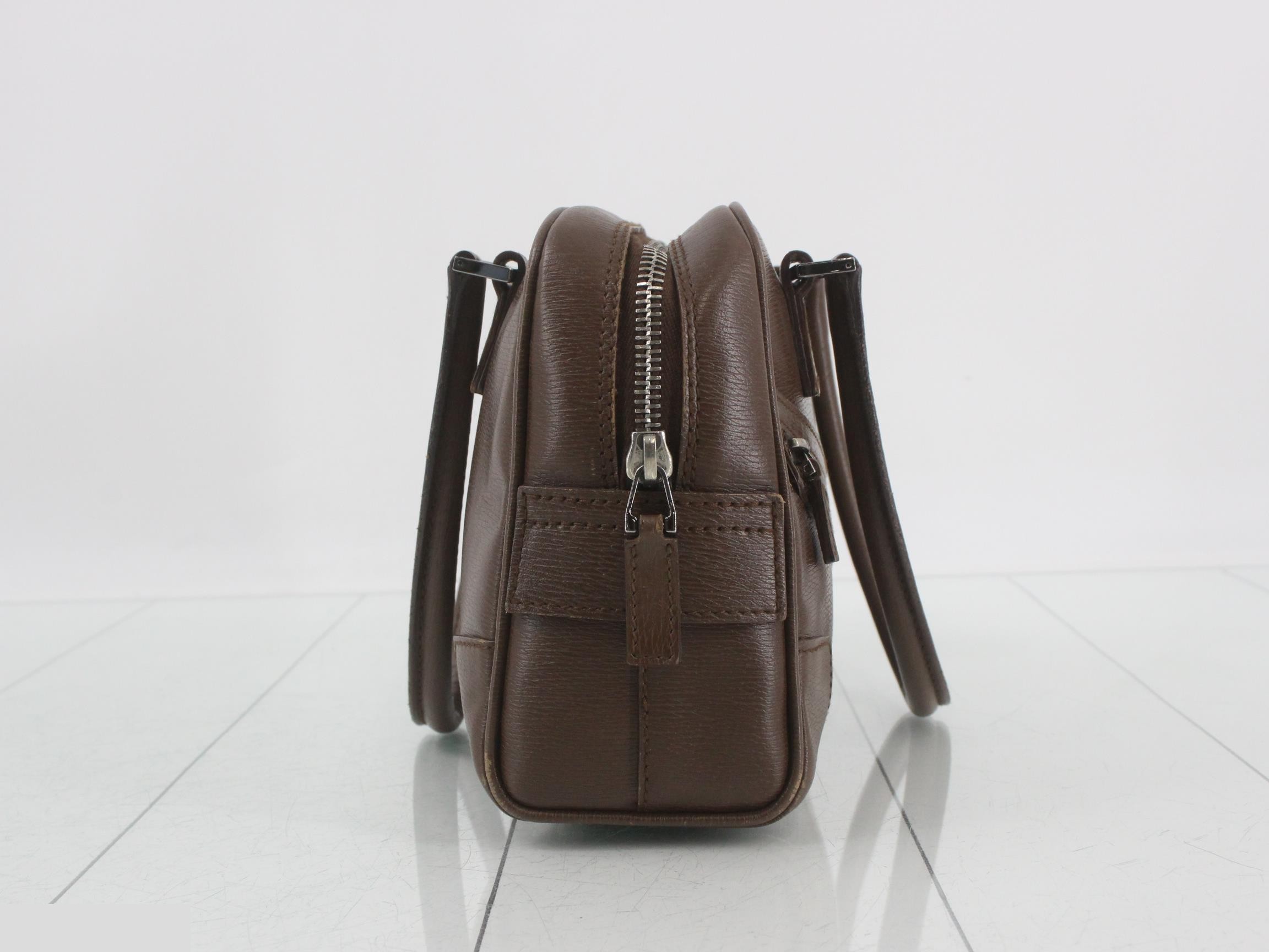 Double pocket mini Boston bag, brown — view 4