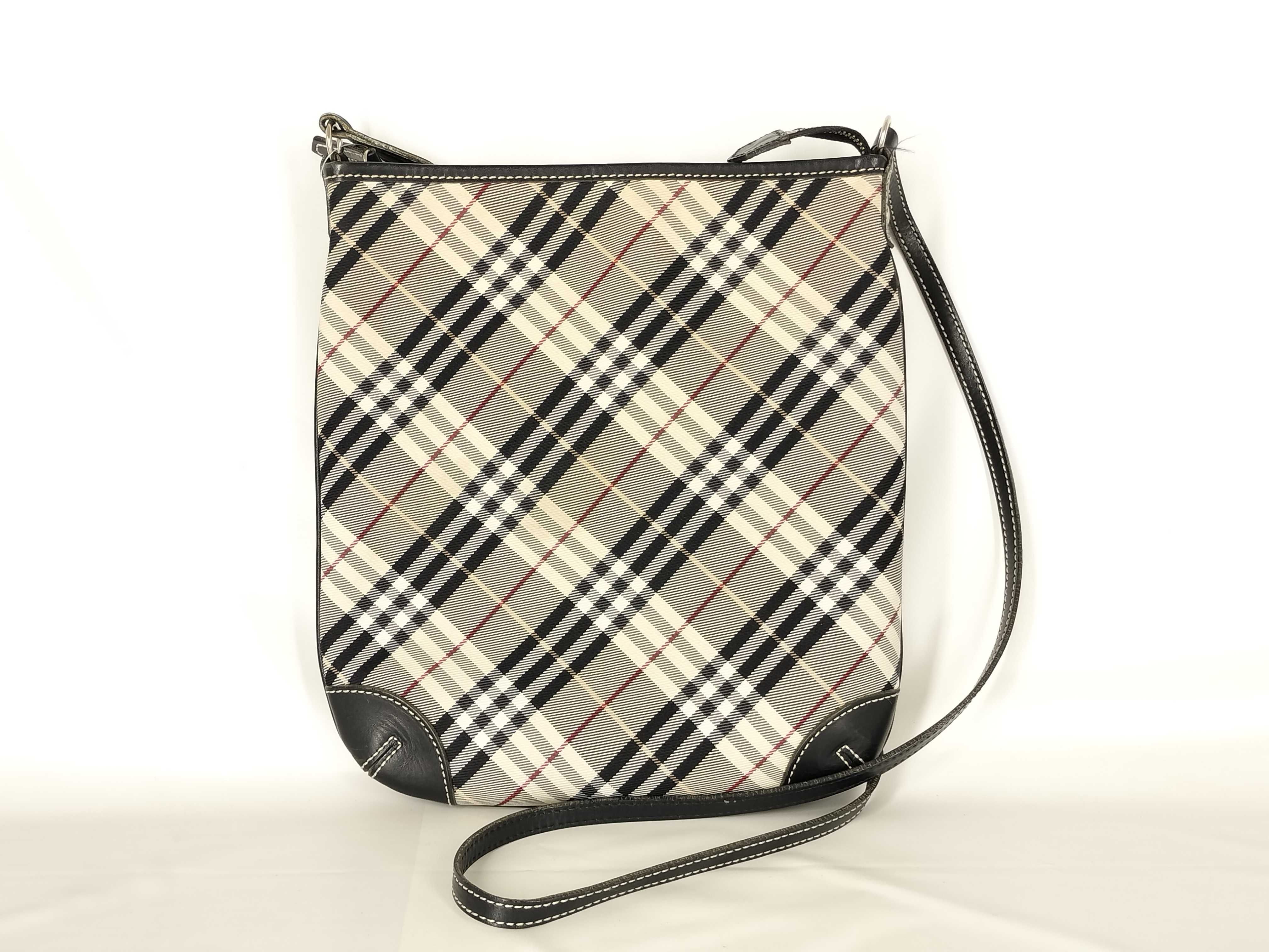 Blue Label Nova Check Canvas x Leather Shoulder Bag