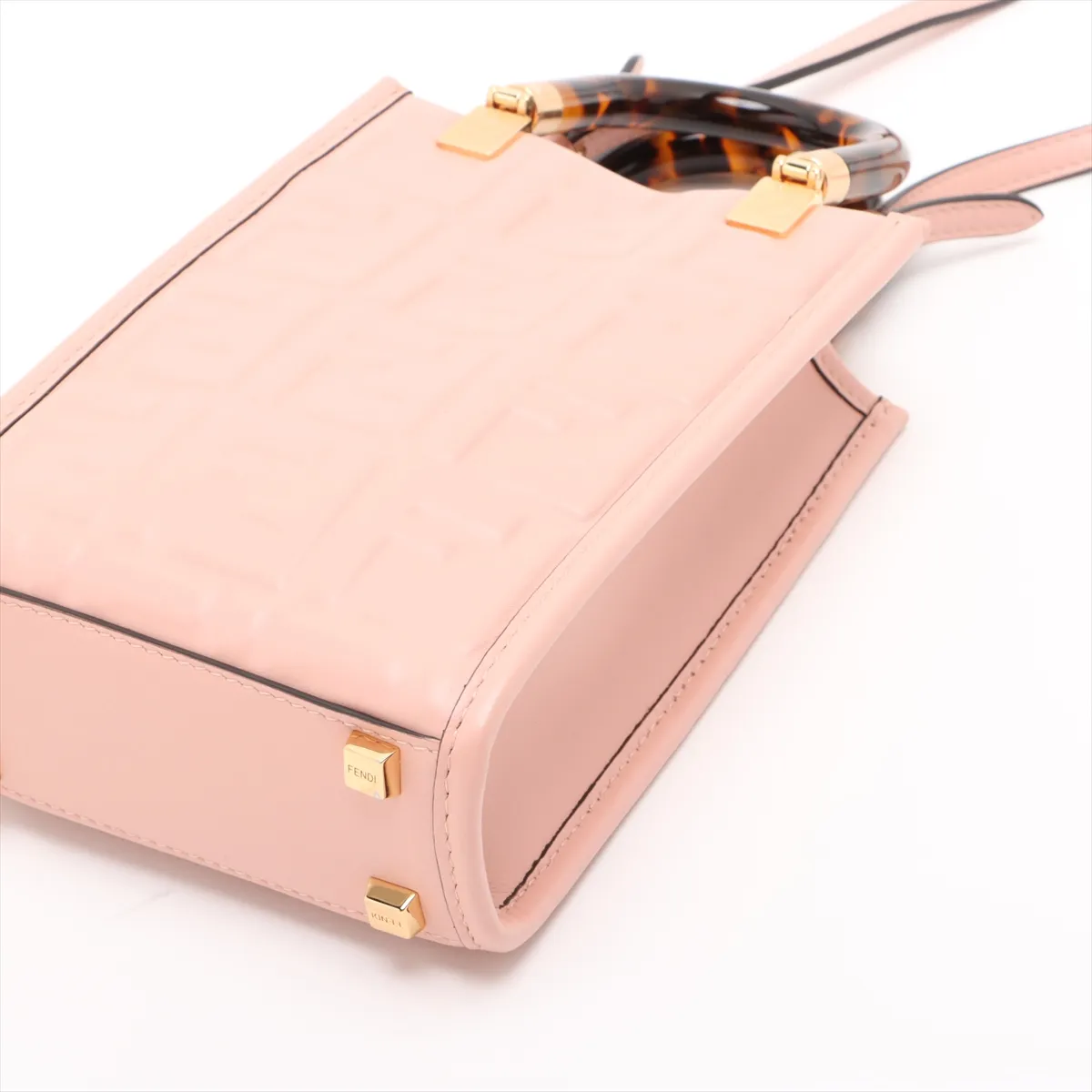 Zucca Sunshine Shopper Small Leather 2-Way Handbag Pink 8BS051 — view 3