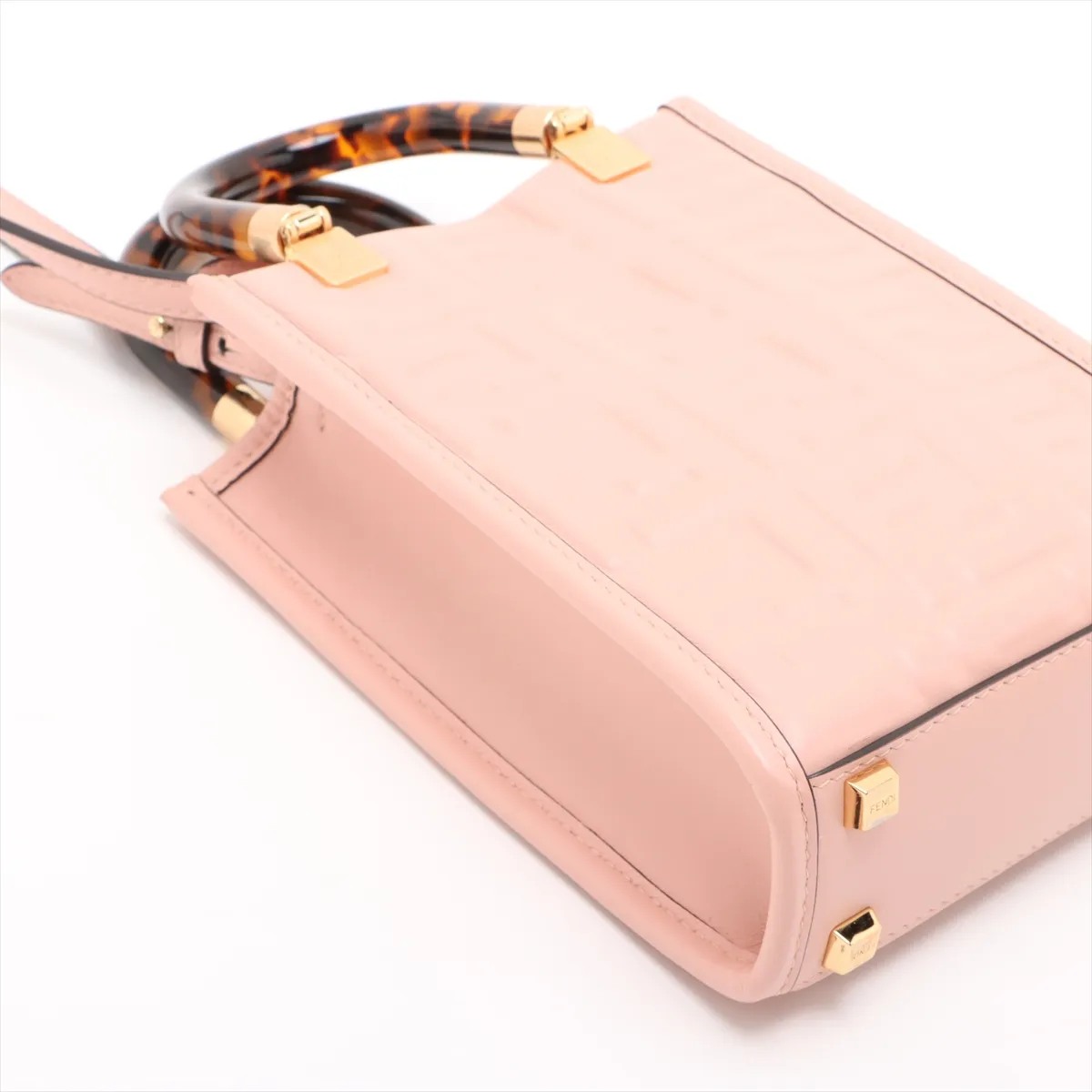 Zucca Sunshine Shopper Small Leather 2-Way Handbag Pink 8BS051 — view 4