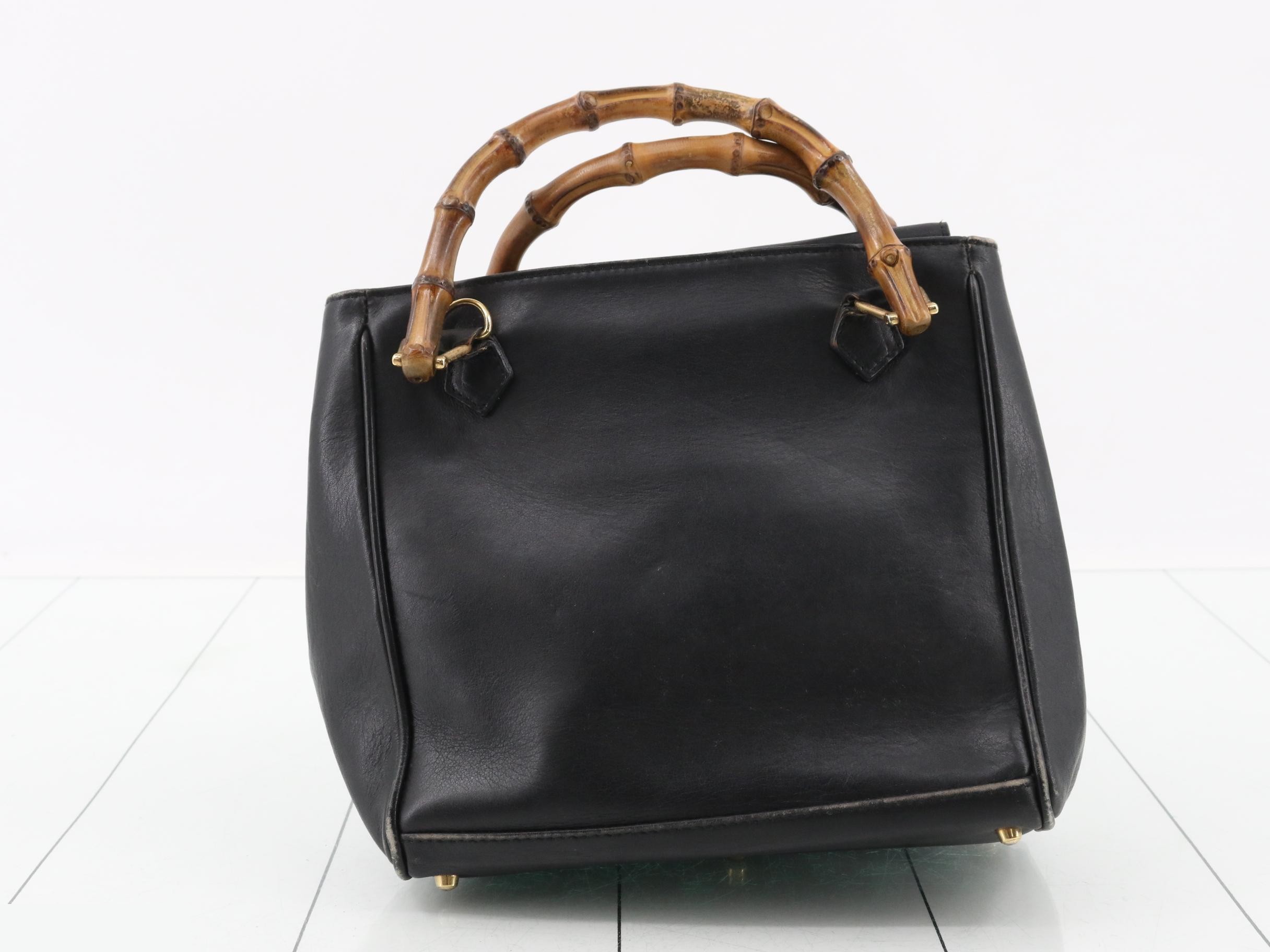 Bamboo Handbag, Leather, with Dust Bag — view 2