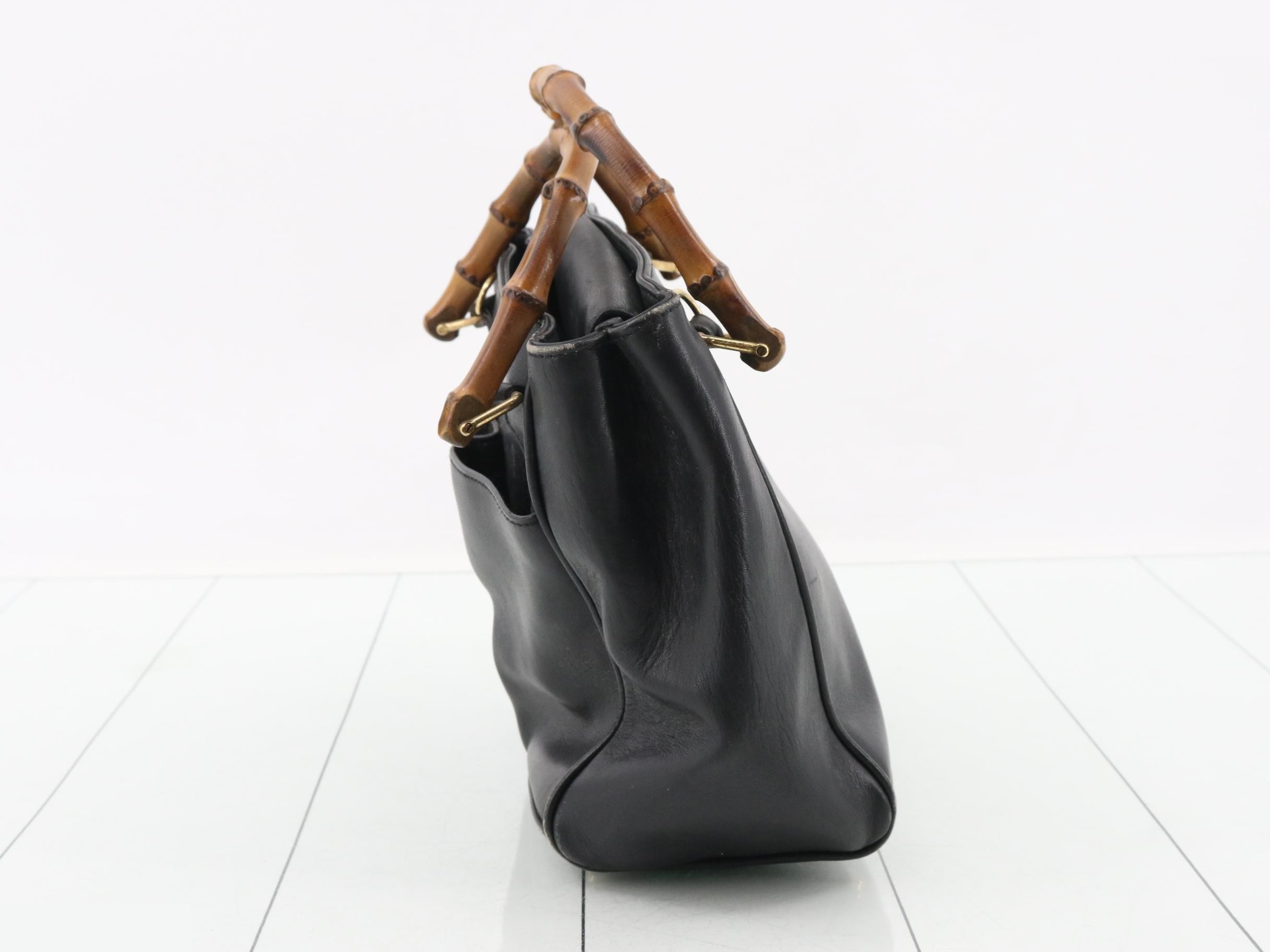 Bamboo Handbag, Leather, with Dust Bag — view 3