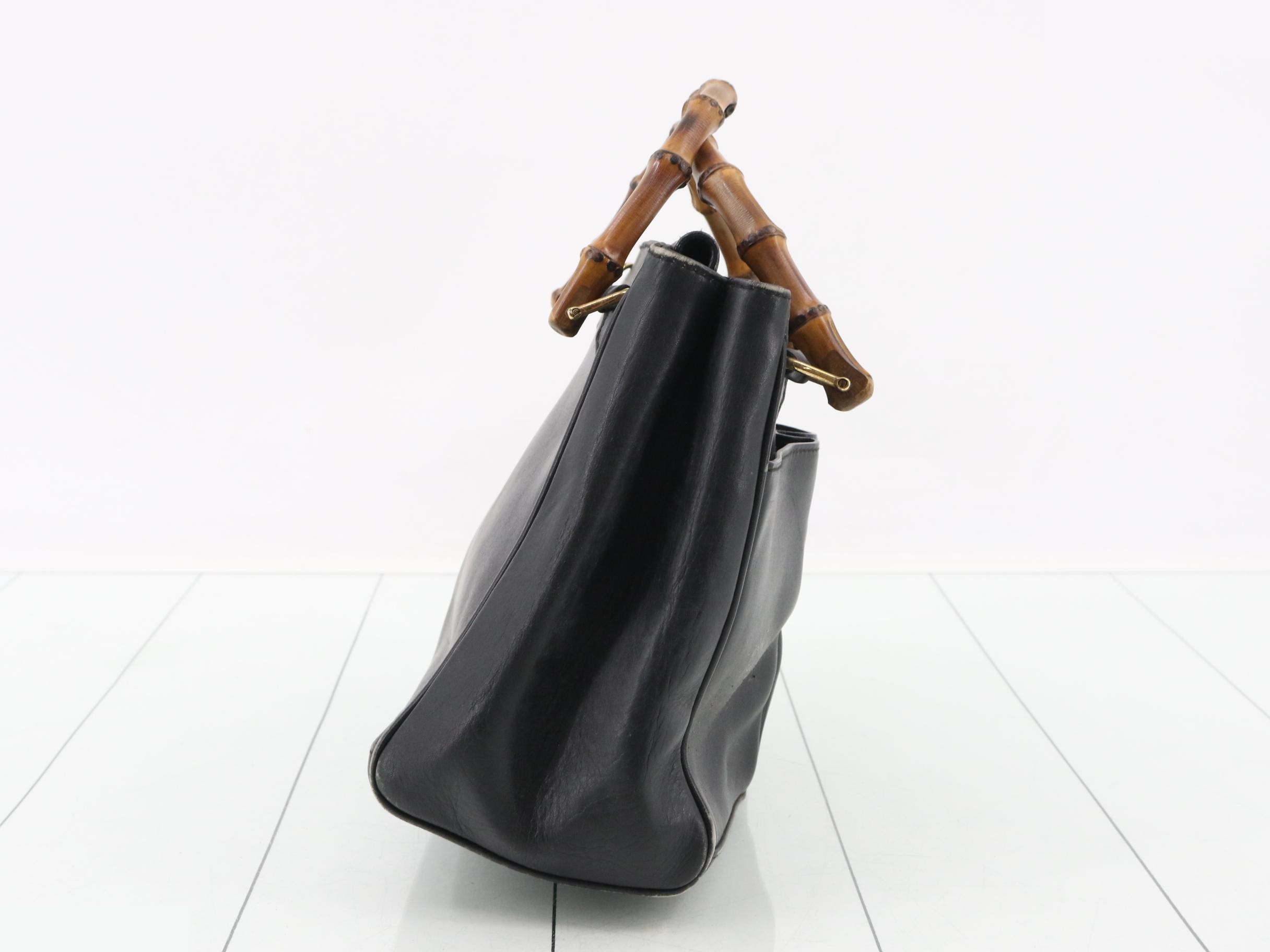 Bamboo Handbag, Leather, with Dust Bag — view 4