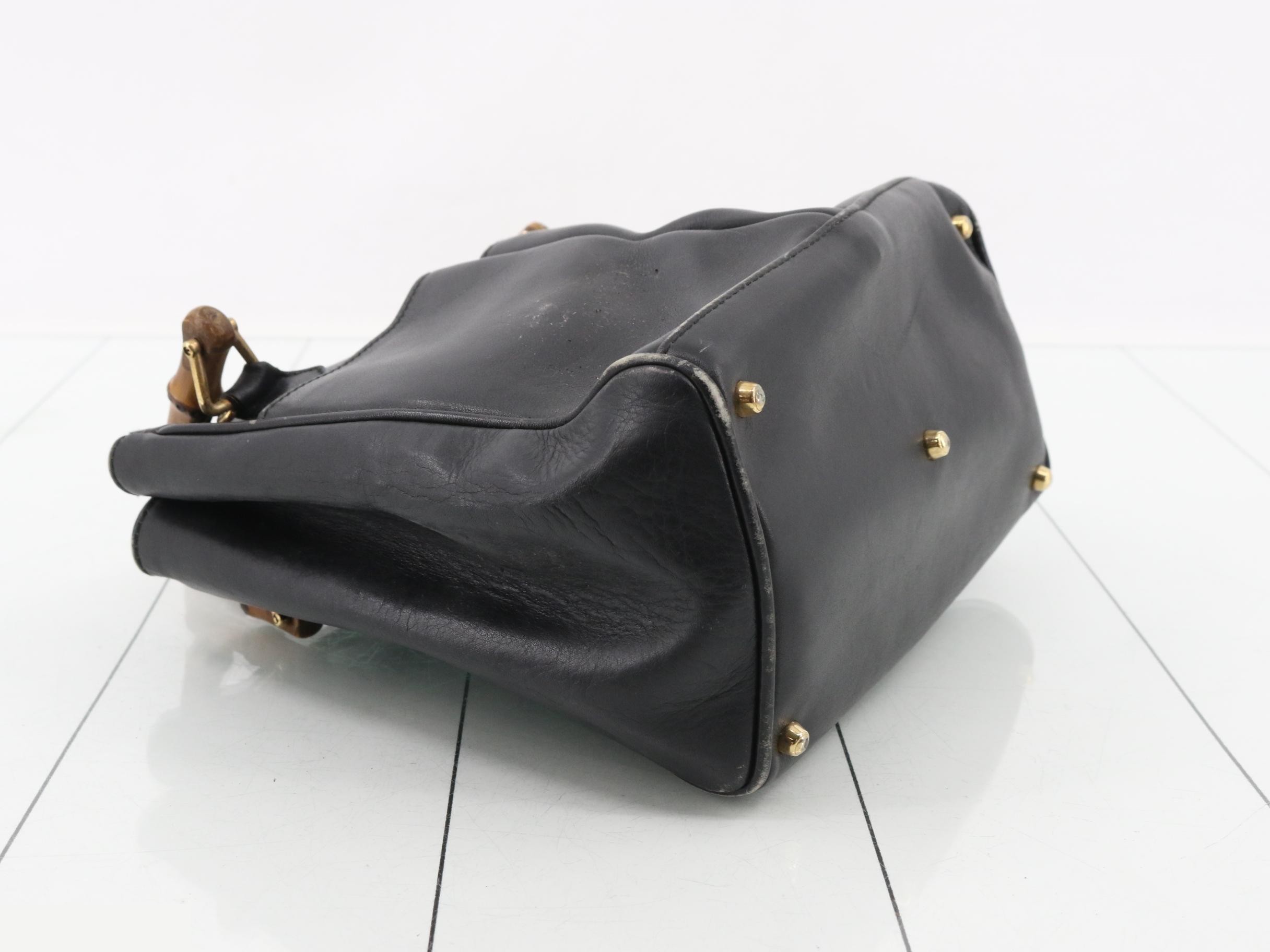 Bamboo Handbag, Leather, with Dust Bag — view 5