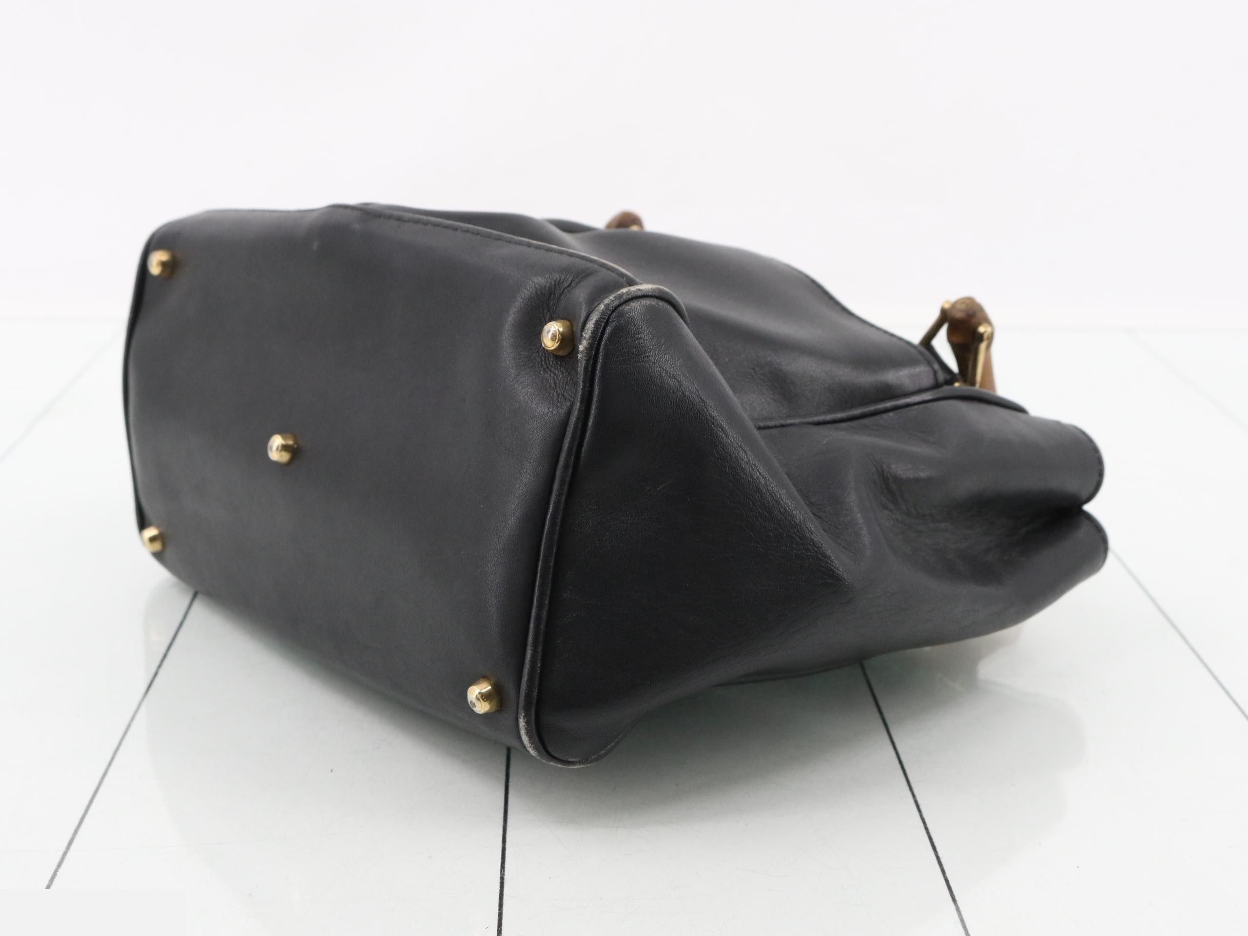 Bamboo Handbag, Leather, with Dust Bag — view 6