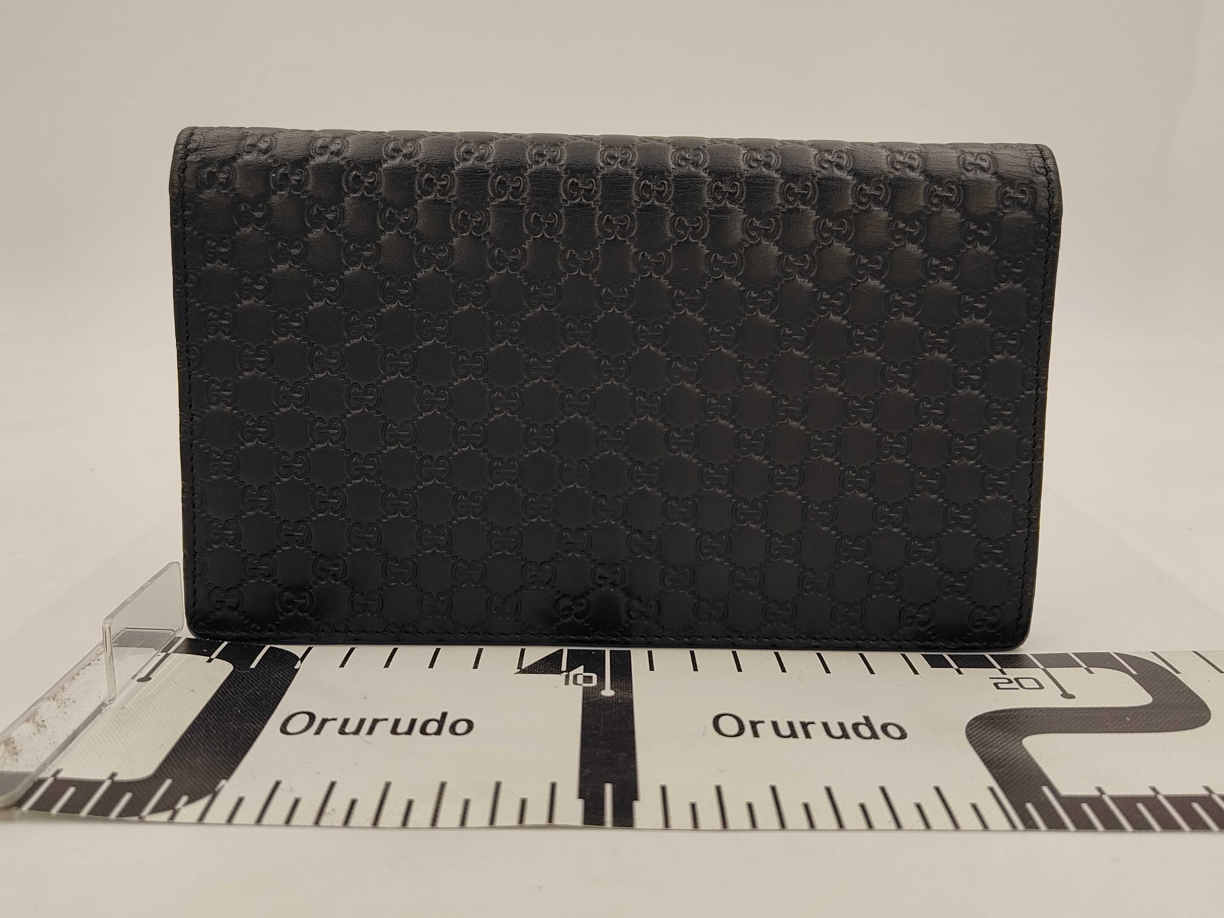 Micro Shima Leather Shoulder Wallet, Black Shoulder Bag — view 2