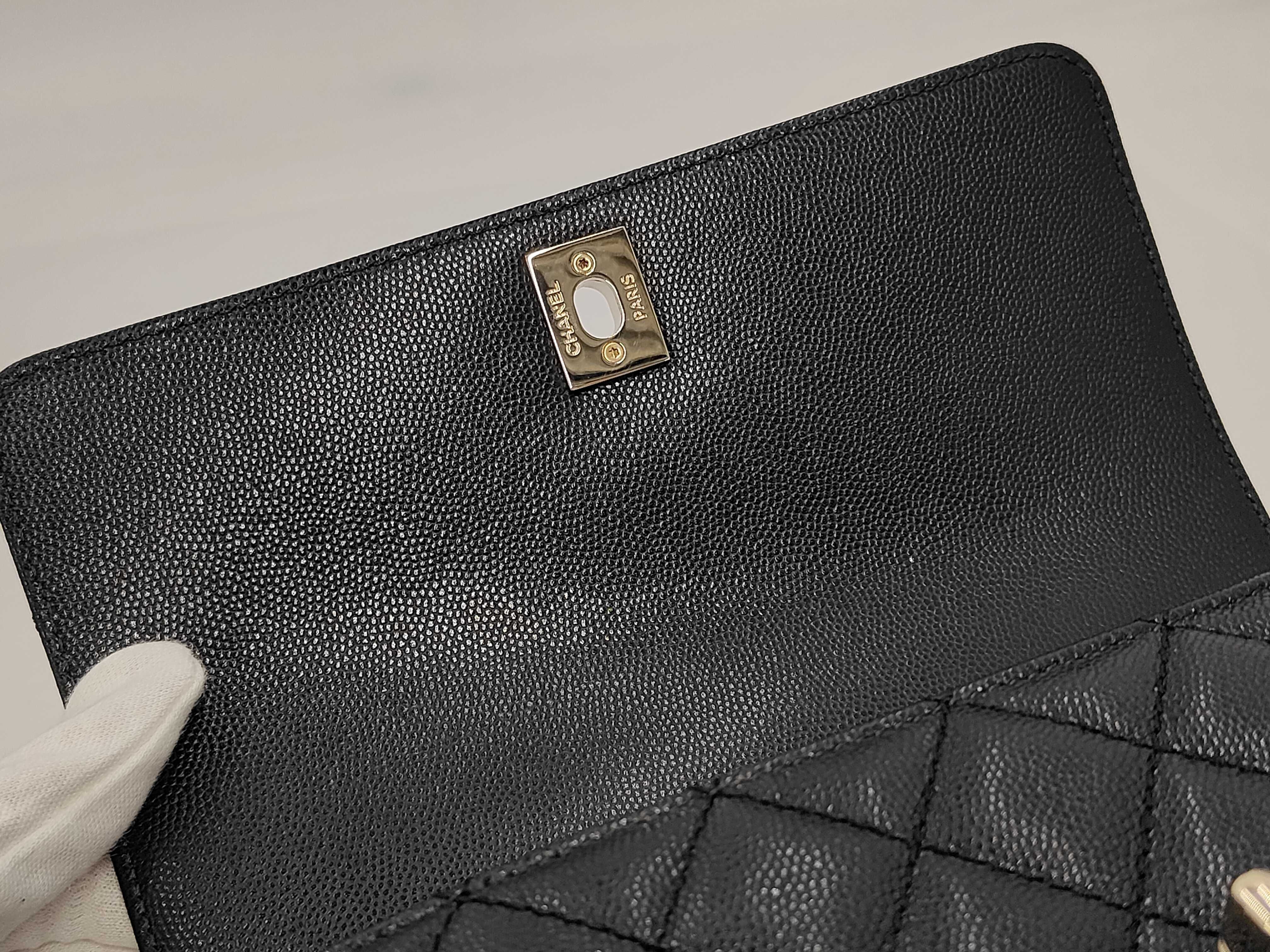 Coco Handle 24 A92990 Caviar Noir Champagne Hardware Handbag — view 11