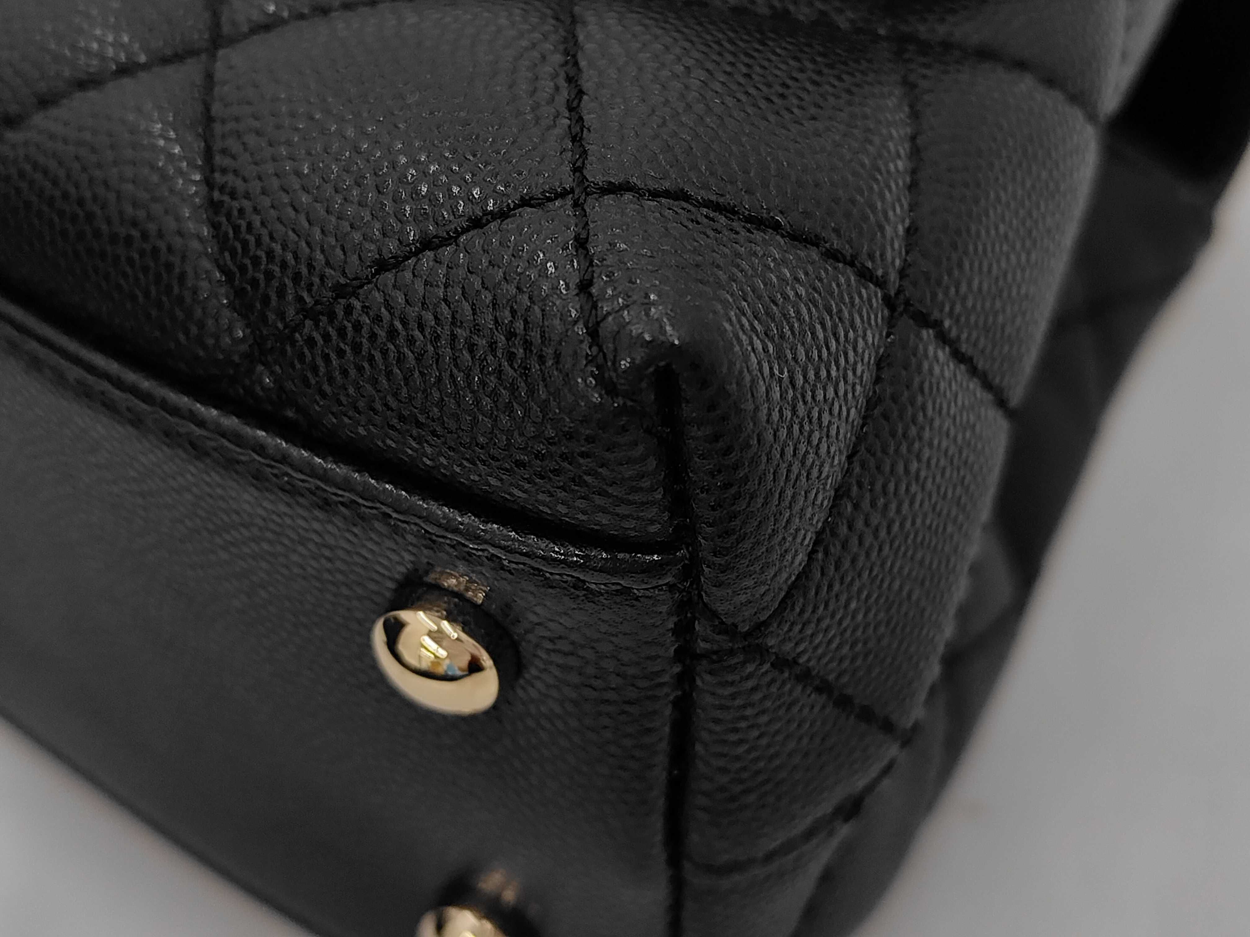 Coco Handle 24 A92990 Caviar Noir Champagne Hardware Handbag — view 3