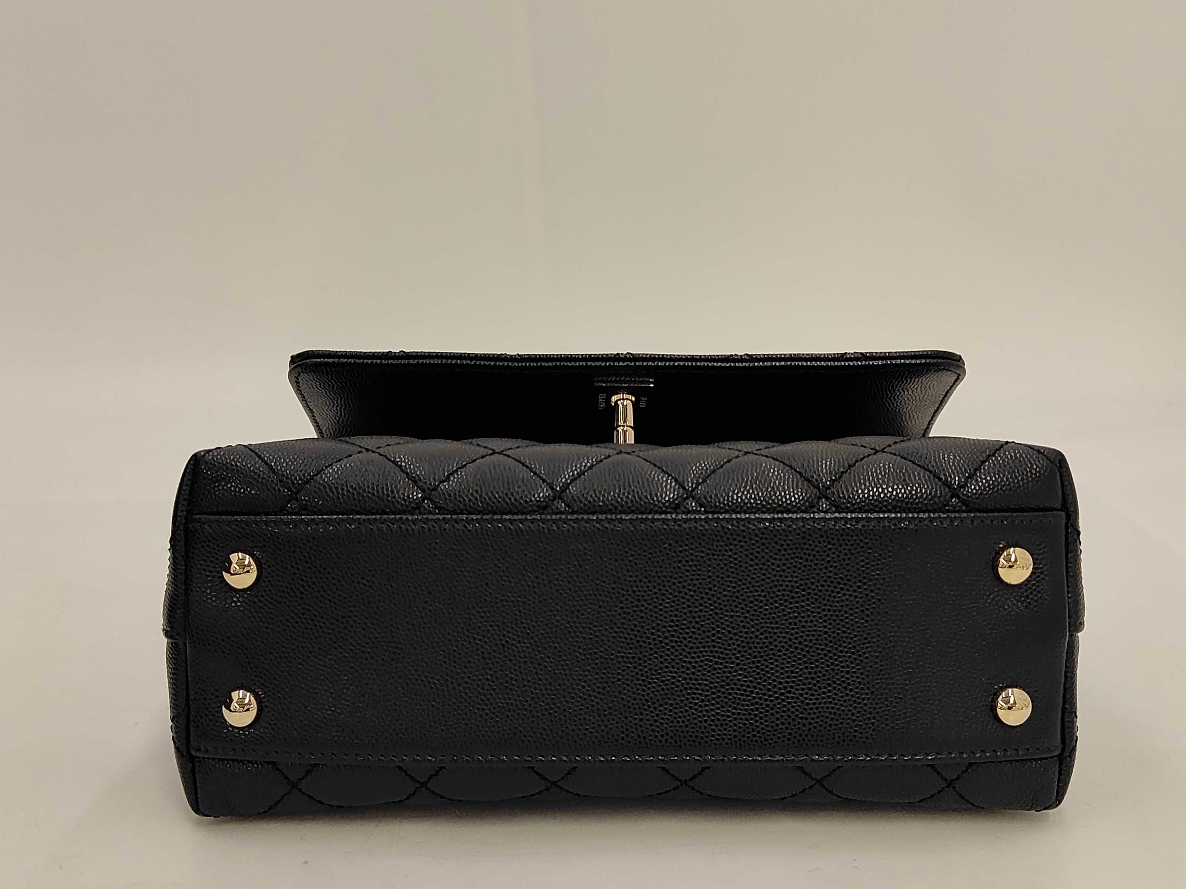 Coco Handle 24 A92990 Caviar Noir Champagne Hardware Handbag — view 4