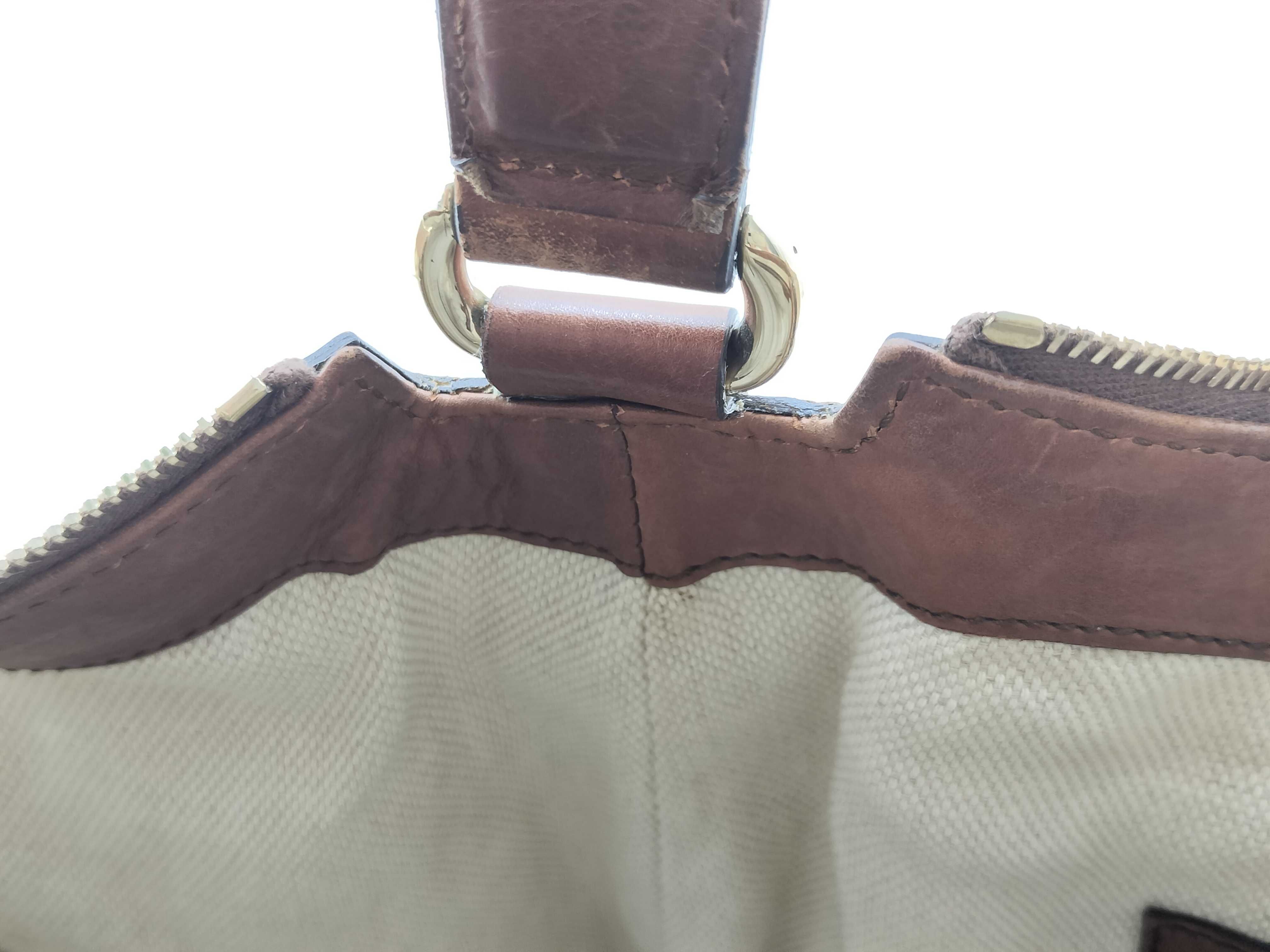 Brown Canvas Twill Tote Bag Shoulder Bag — view 12