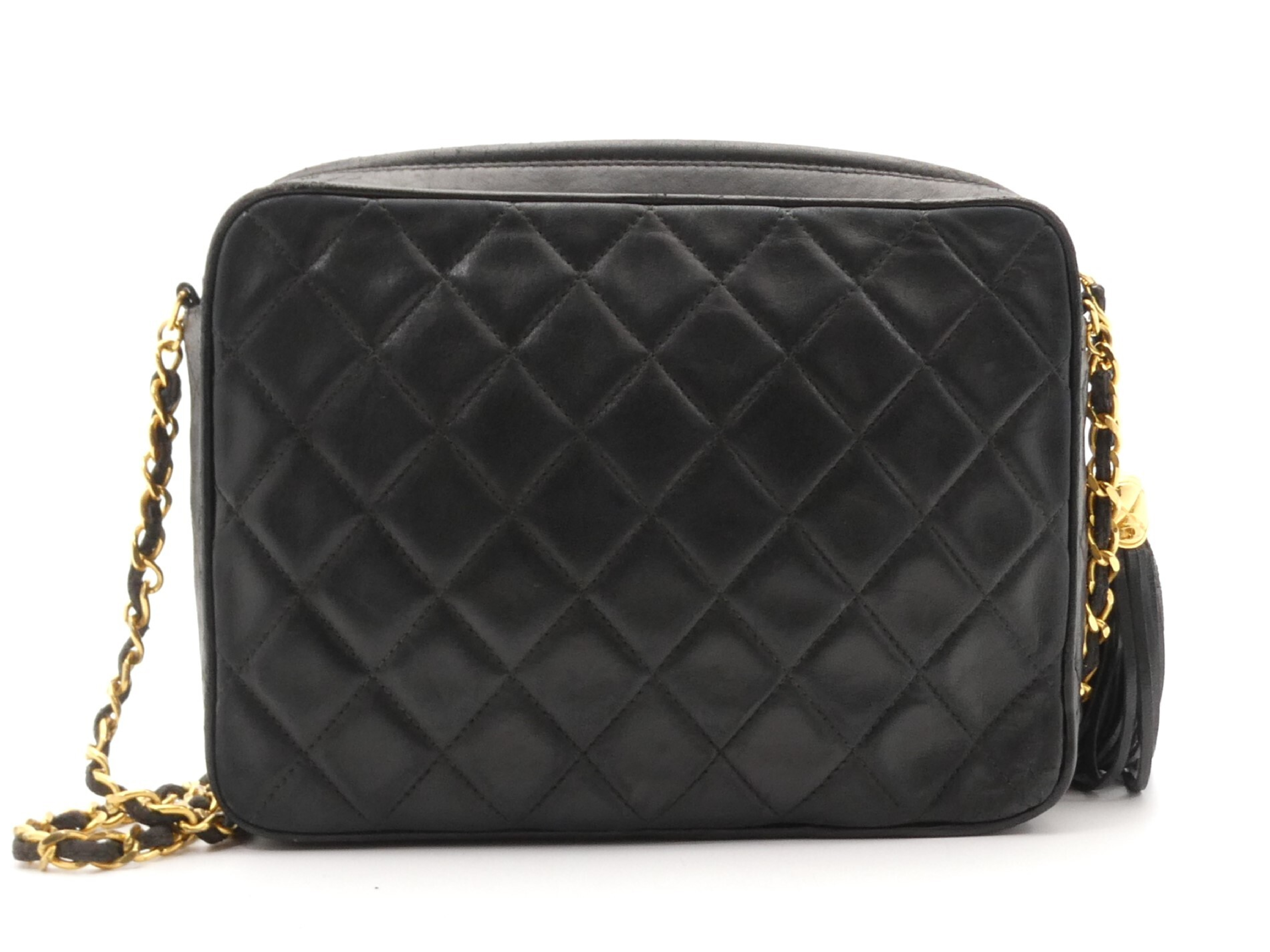 Matelassé Coco Mark Fringe Chain Shoulder Bag — view 2