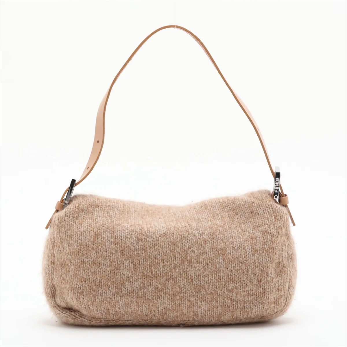 Mamma Bucket 26424 Cashmere x Leather Shoulder Bag Beige — view 2