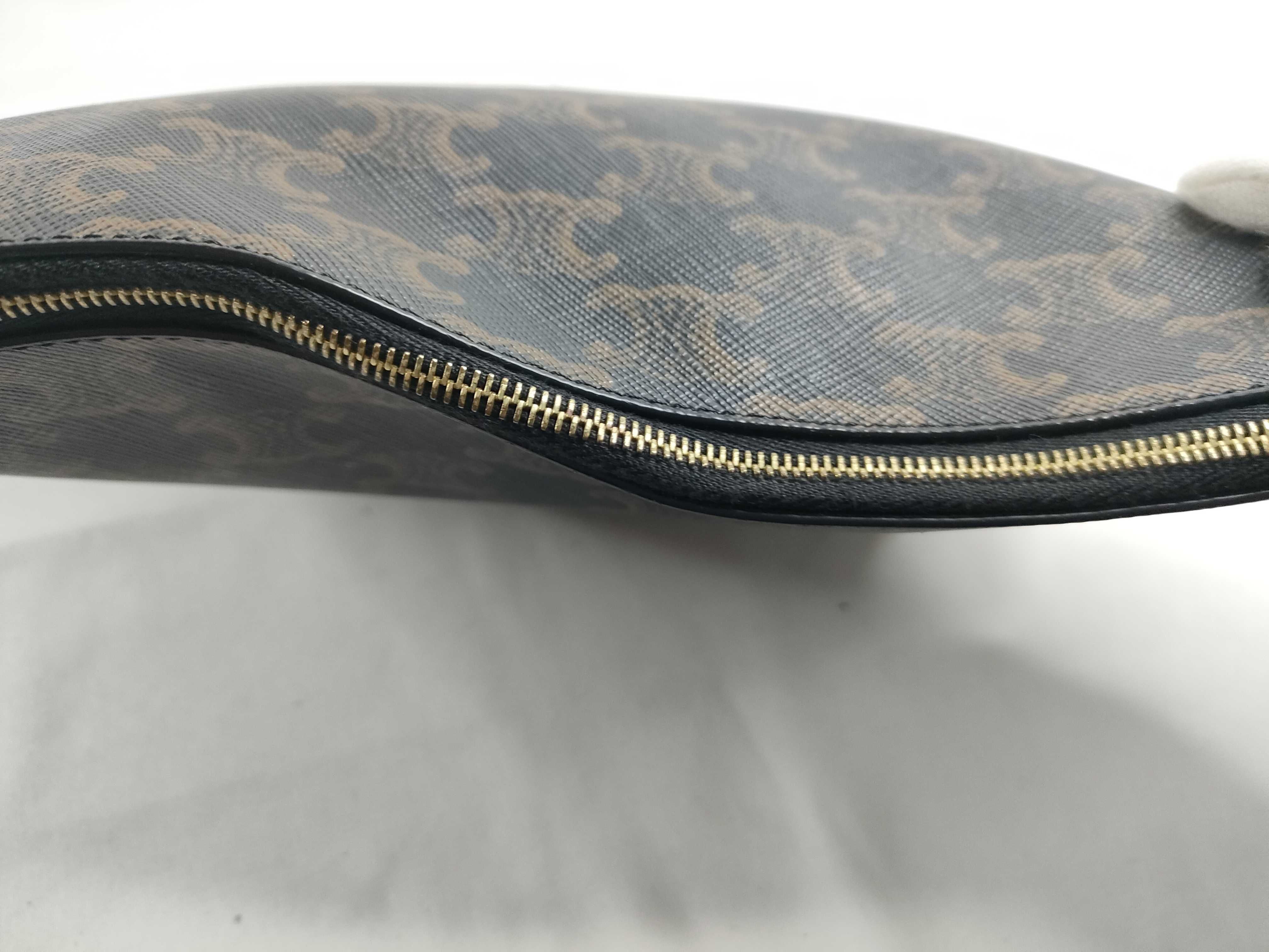 Leather Triomphe Clutch Bag, Dark Brown, with Dust Bag. — view 6