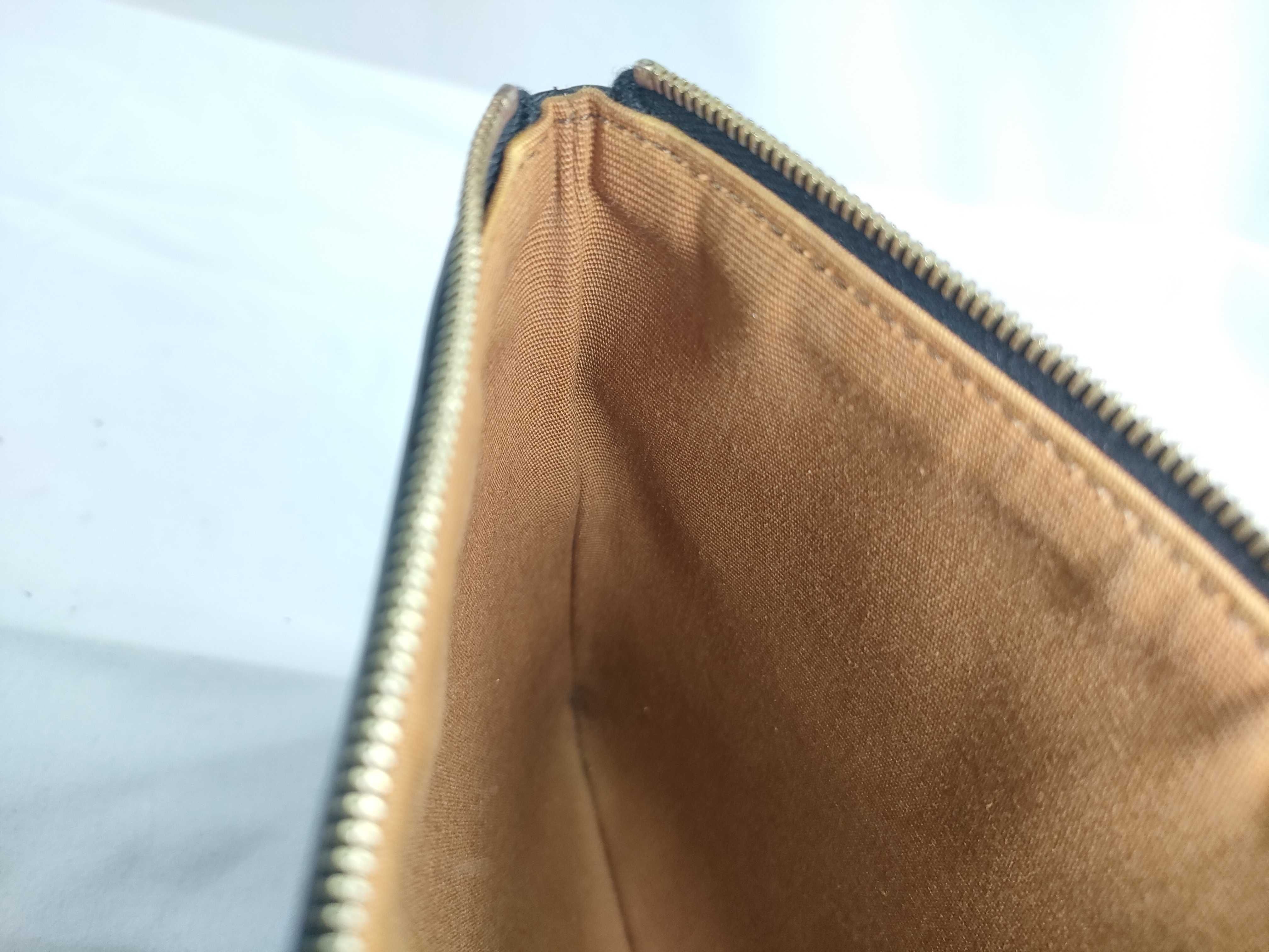 Leather Triomphe Clutch Bag, Dark Brown, with Dust Bag. — view 8