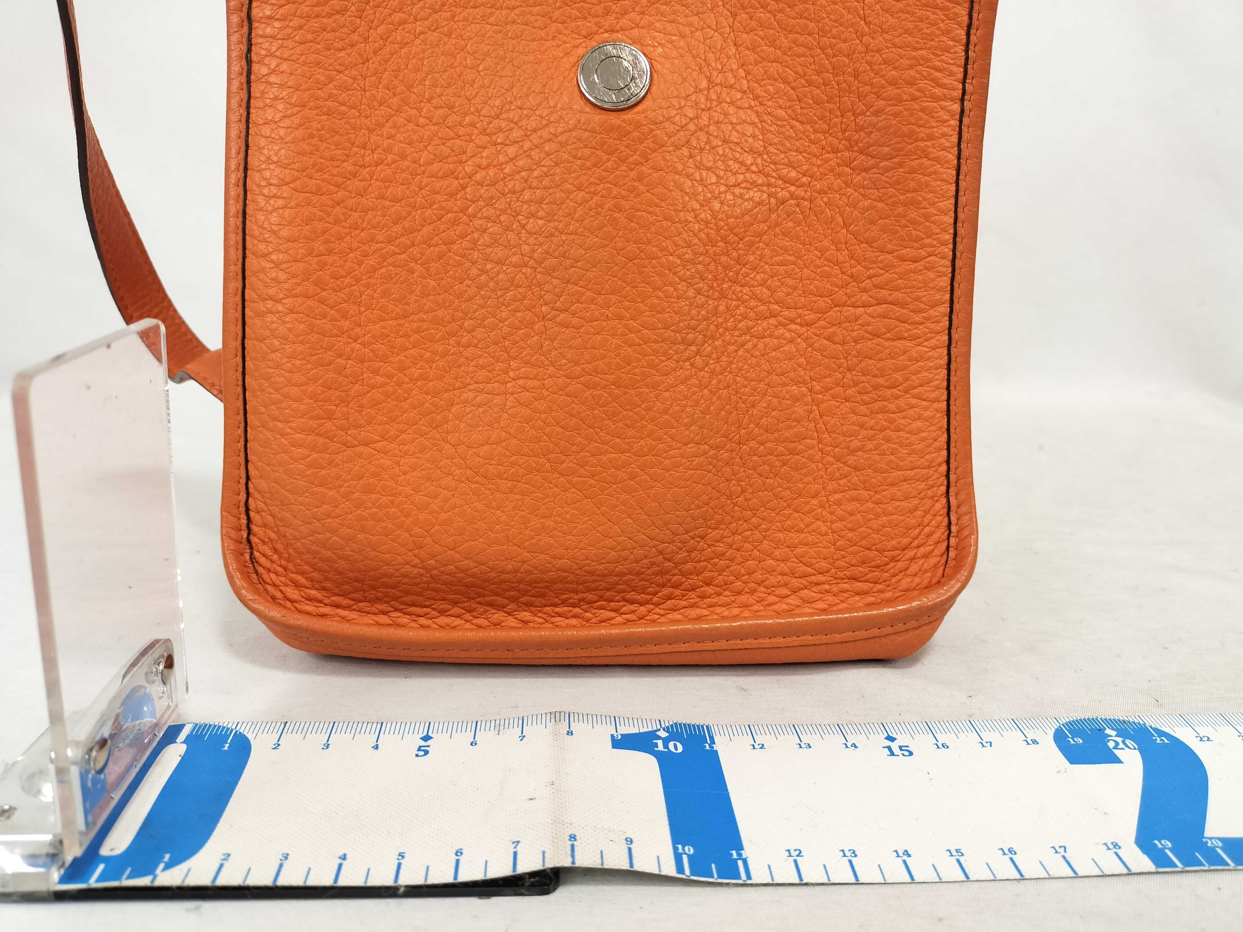 PH- Vespa TPM Veau Epsom Orange Silver Hardware Square H (2004) Shoulder Bag — view 2