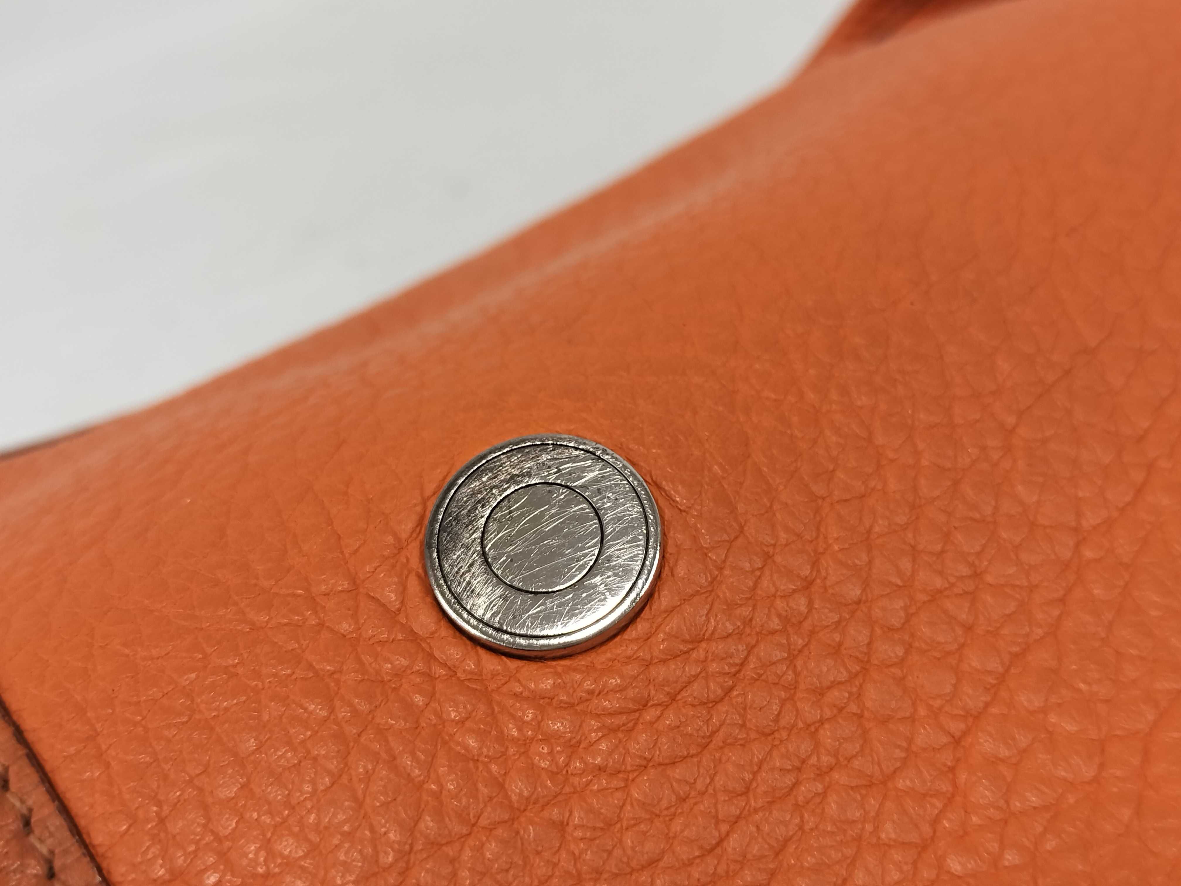 PH- Vespa TPM Veau Epsom Orange Silver Hardware Square H (2004) Shoulder Bag — view 13