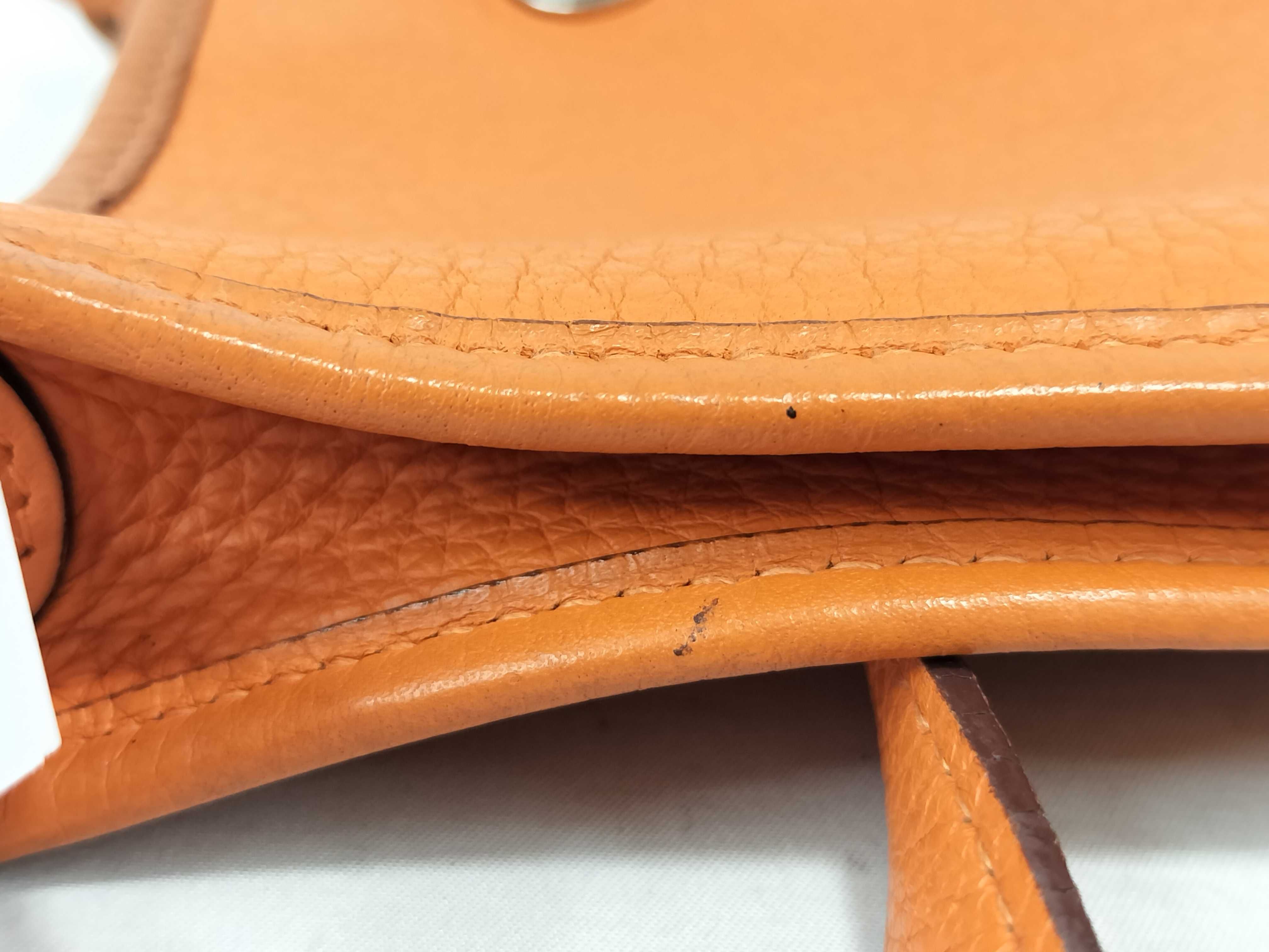 PH- Vespa TPM Veau Epsom Orange Silver Hardware Square H (2004) Shoulder Bag — view 14