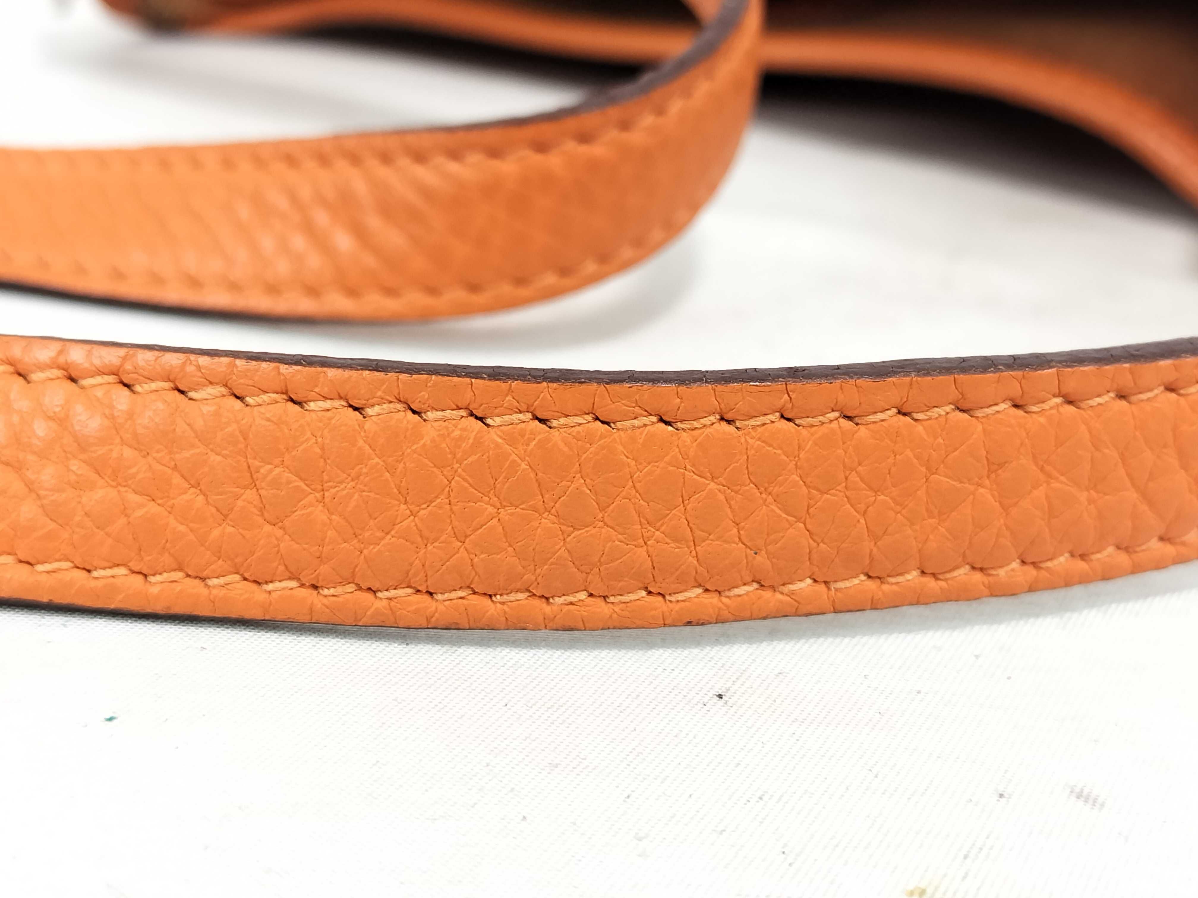 PH- Vespa TPM Veau Epsom Orange Silver Hardware Square H (2004) Shoulder Bag — view 4