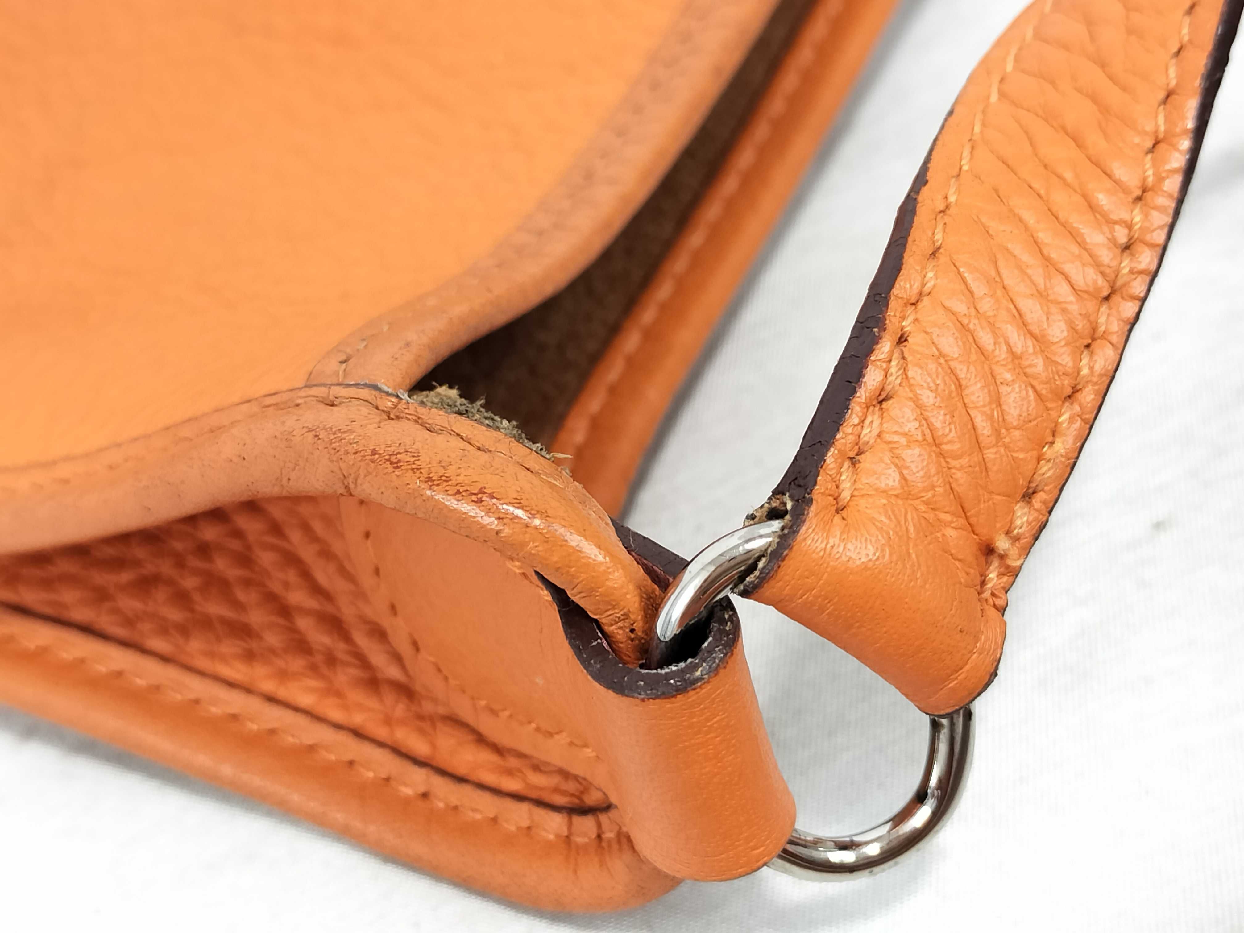 PH- Vespa TPM Veau Epsom Orange Silver Hardware Square H (2004) Shoulder Bag — view 5