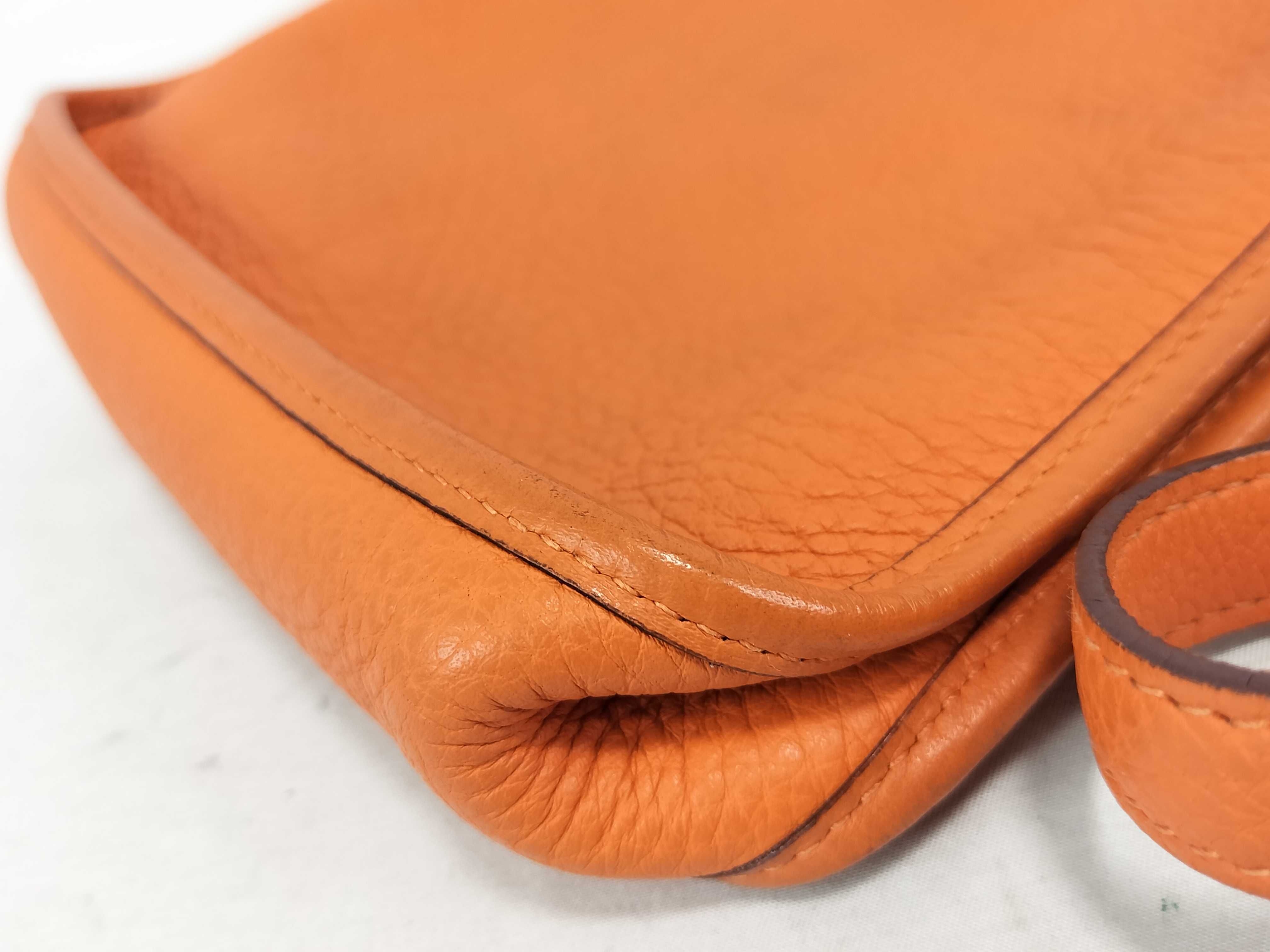 PH- Vespa TPM Veau Epsom Orange Silver Hardware Square H (2004) Shoulder Bag — view 6