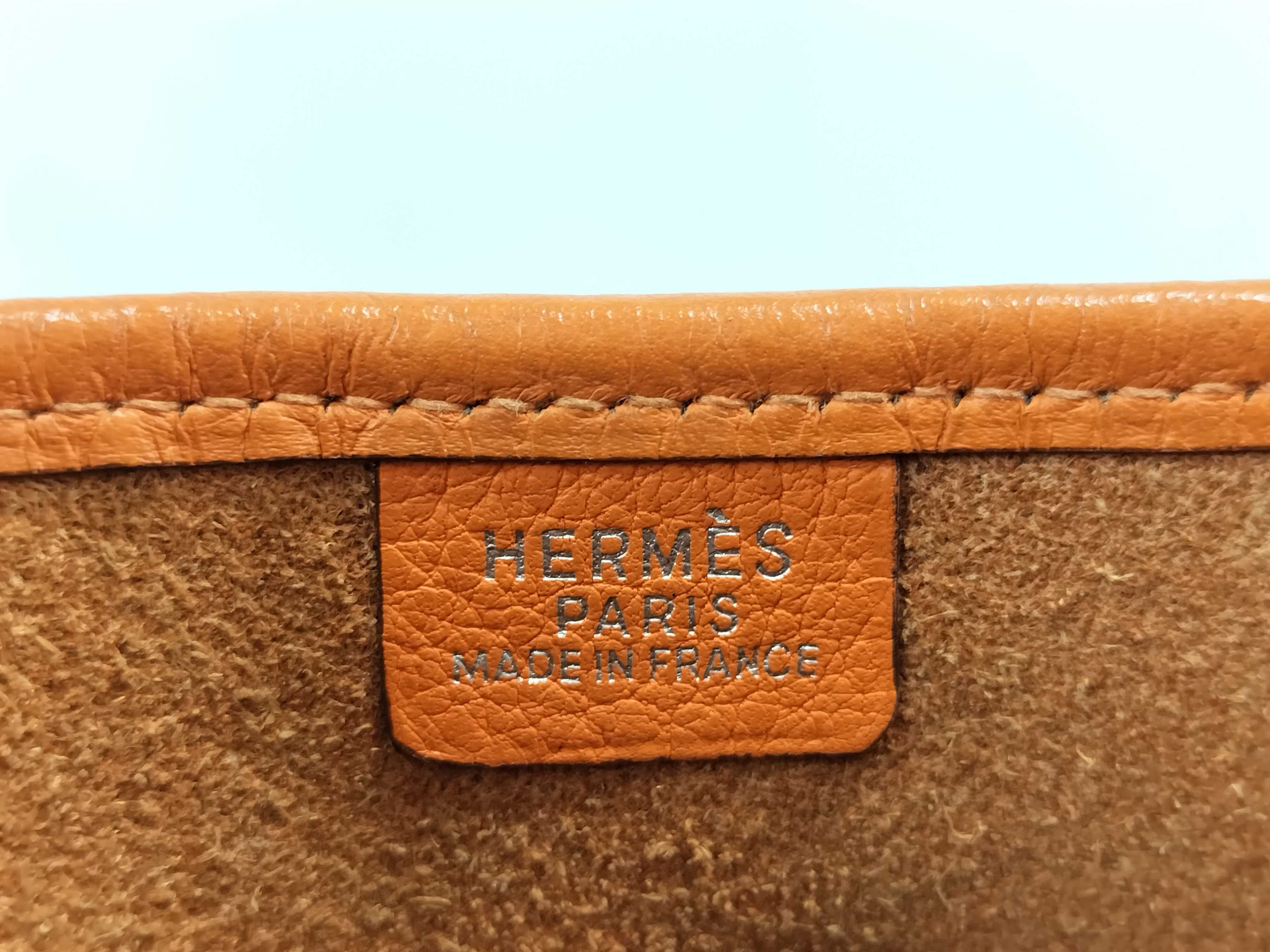 PH- Vespa TPM Veau Epsom Orange Silver Hardware Square H (2004) Shoulder Bag — view 10