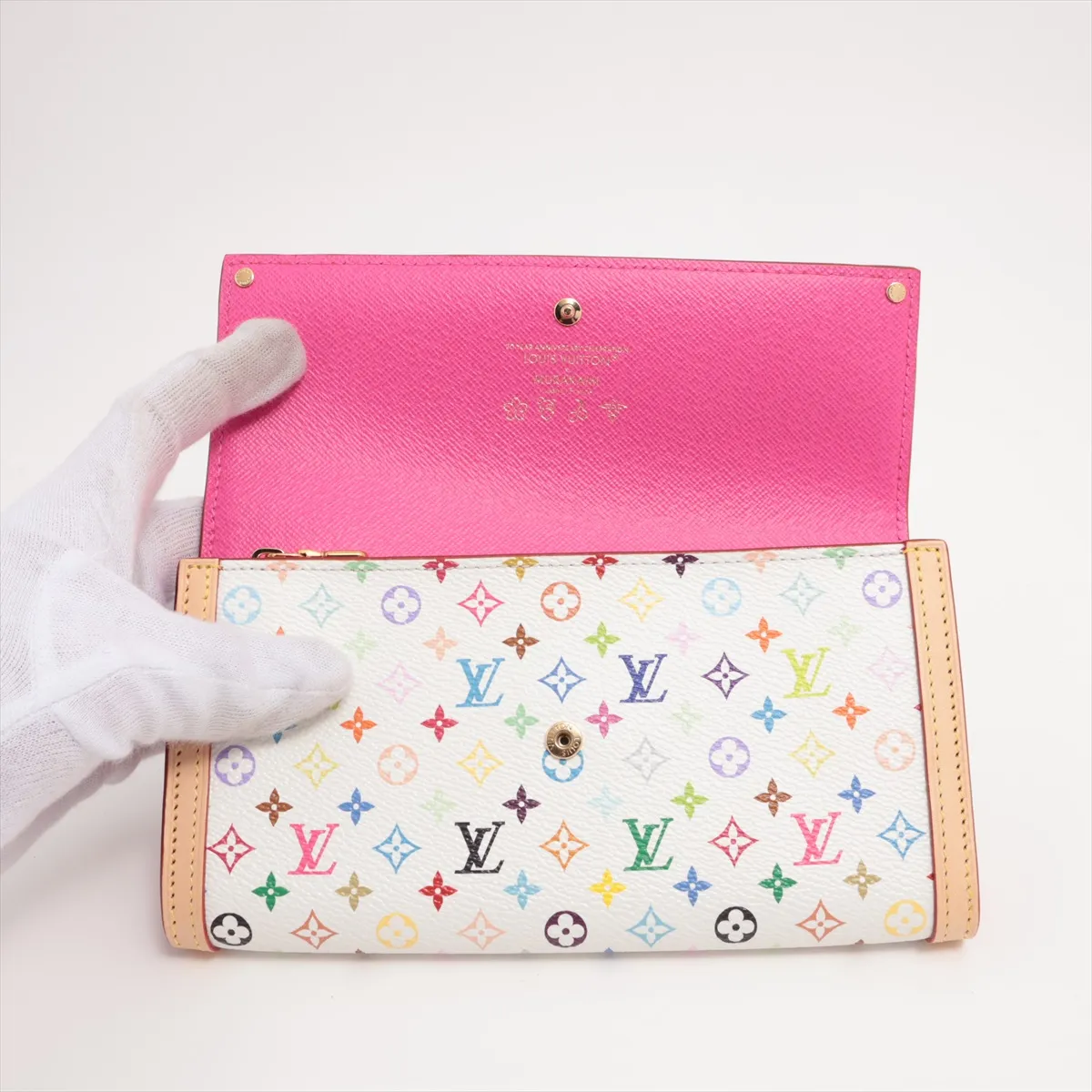 LV×TM Multicolor Portefeuille Sara NM M13397 Bronze Long Wallet RFID Reactive — view 3