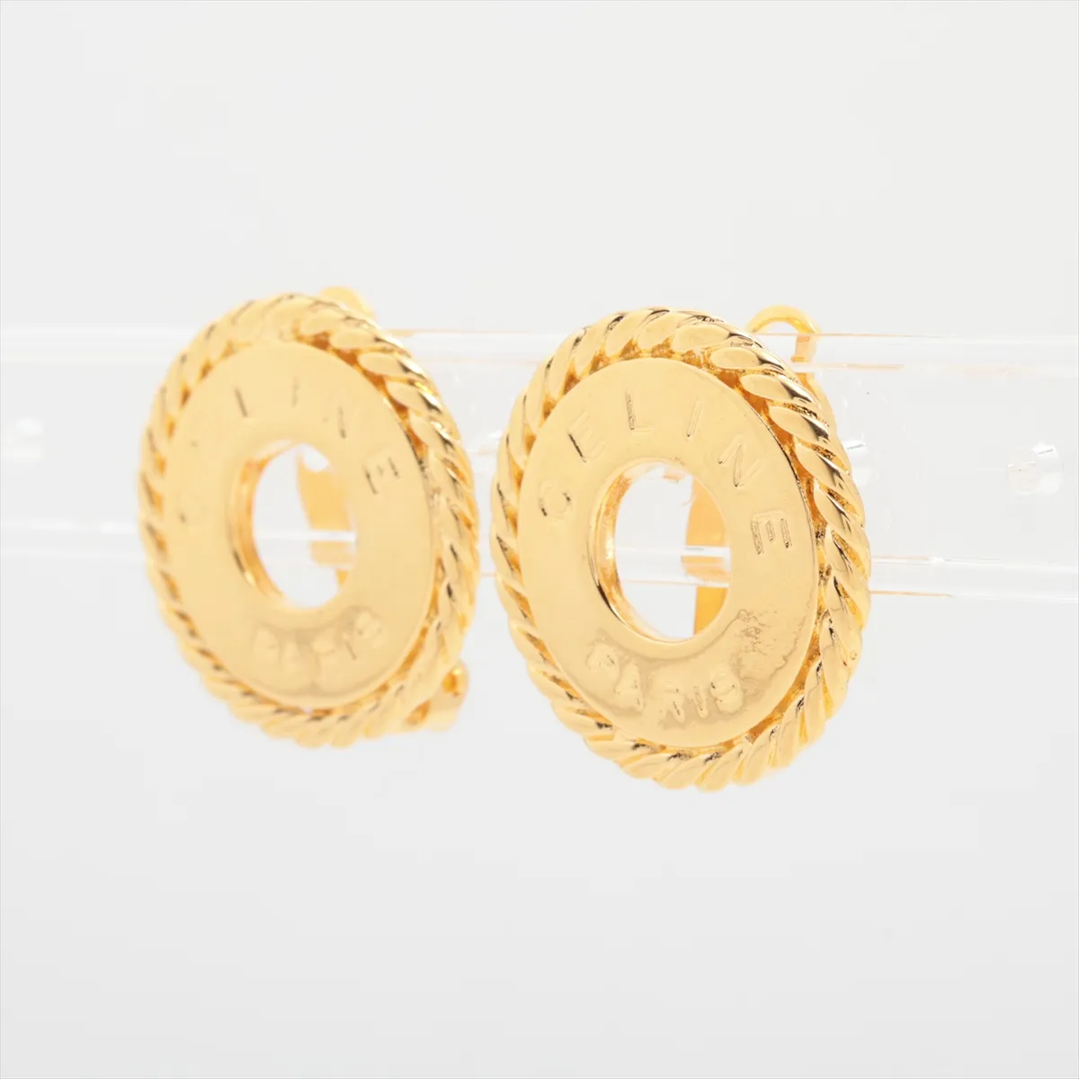 Logo Circle Earrings (Pair) GP Gold - — view 3