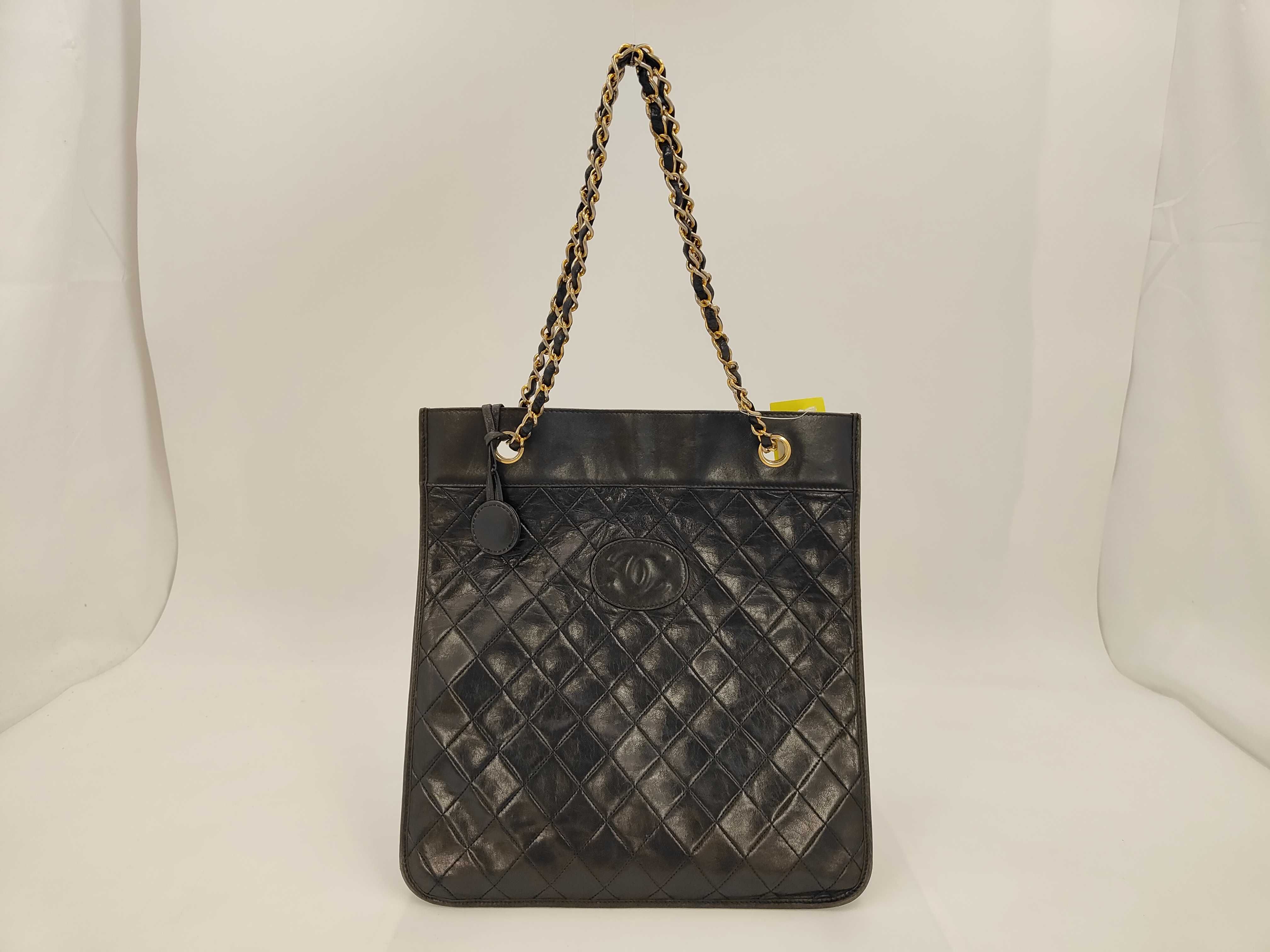Lambskin Chain Tote Shoulder Bag