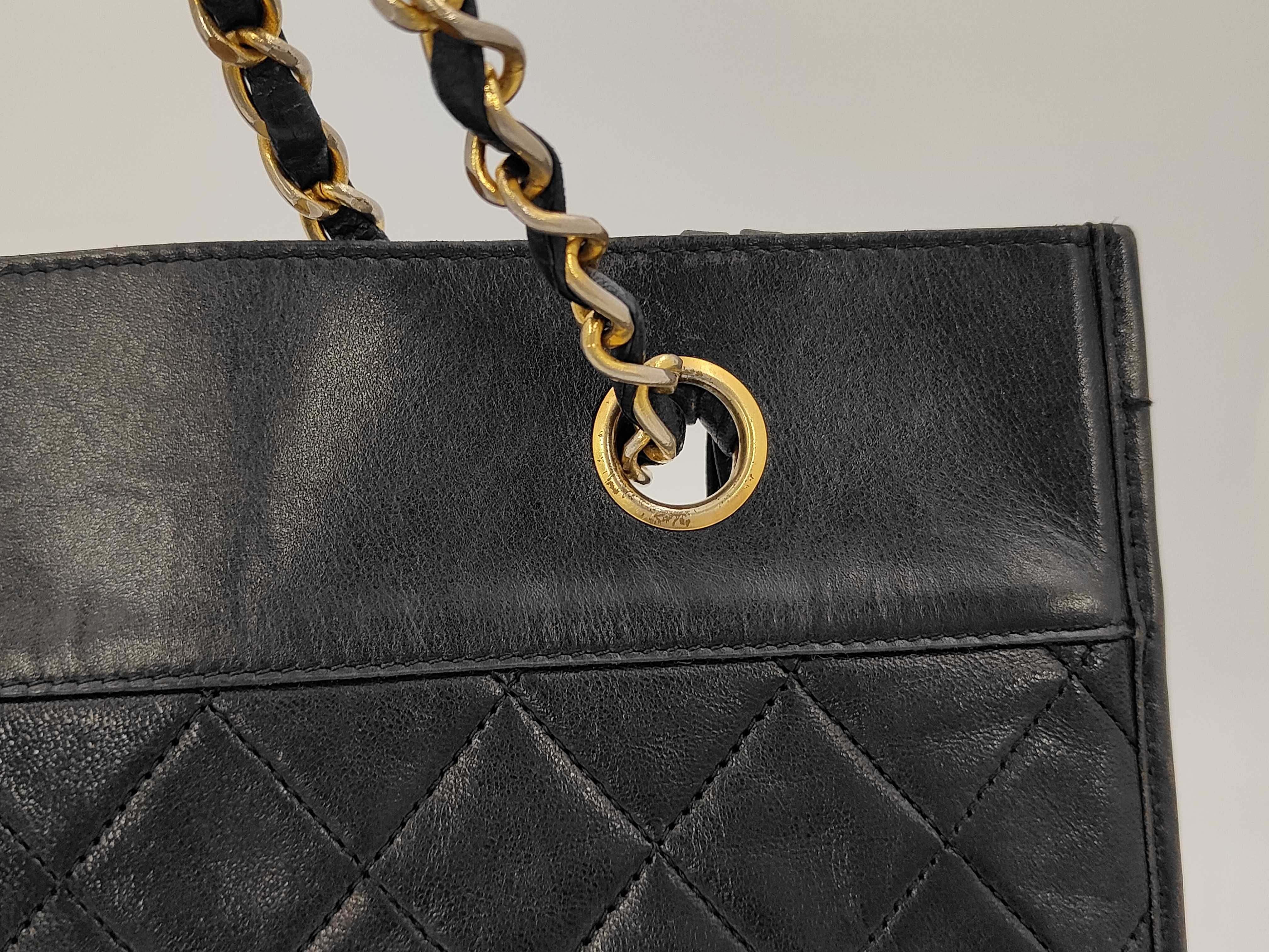 Lambskin Chain Tote Shoulder Bag — view 3