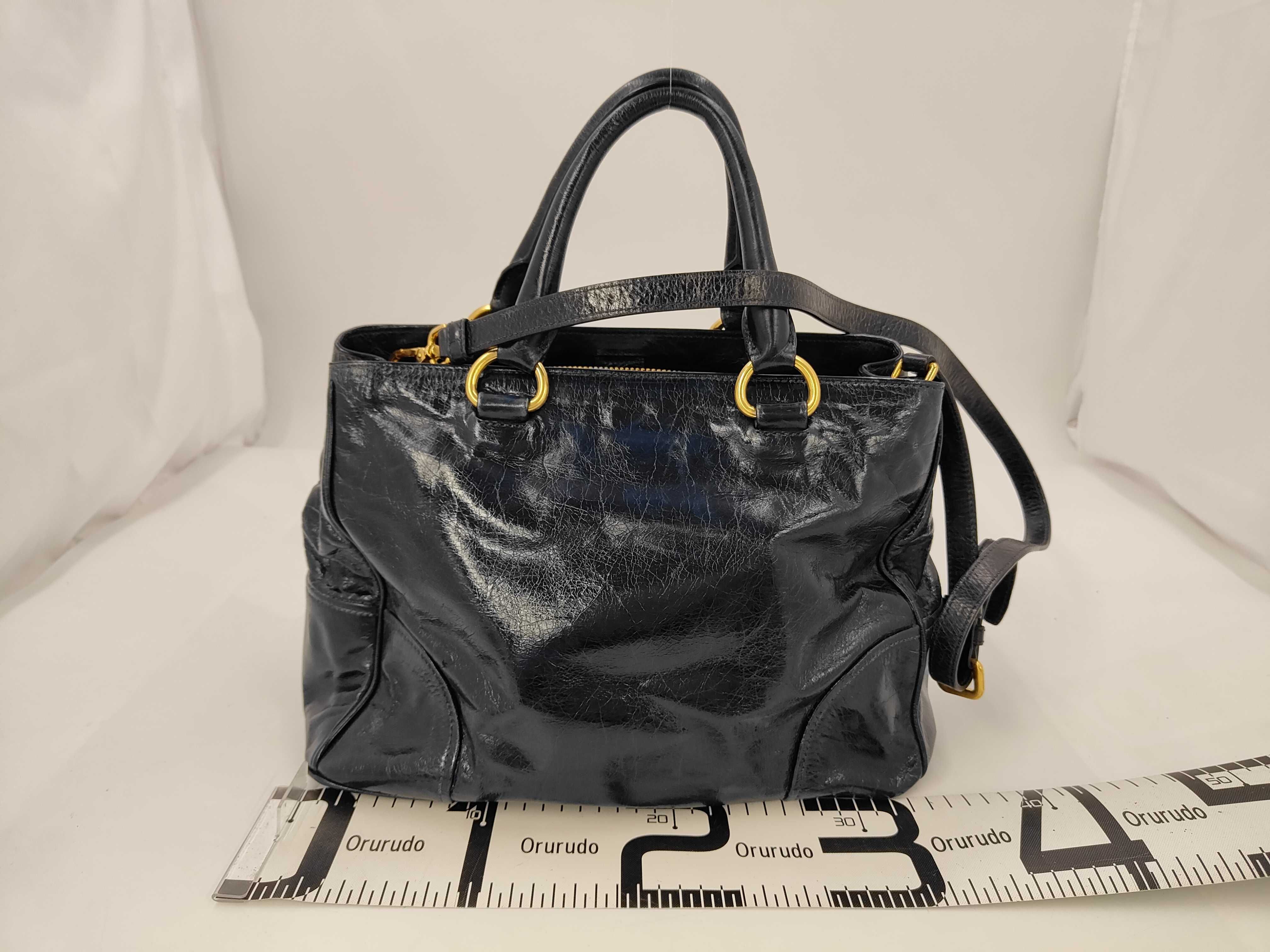 Navy Leather Tote Bag BN1844 Handbag — view 2