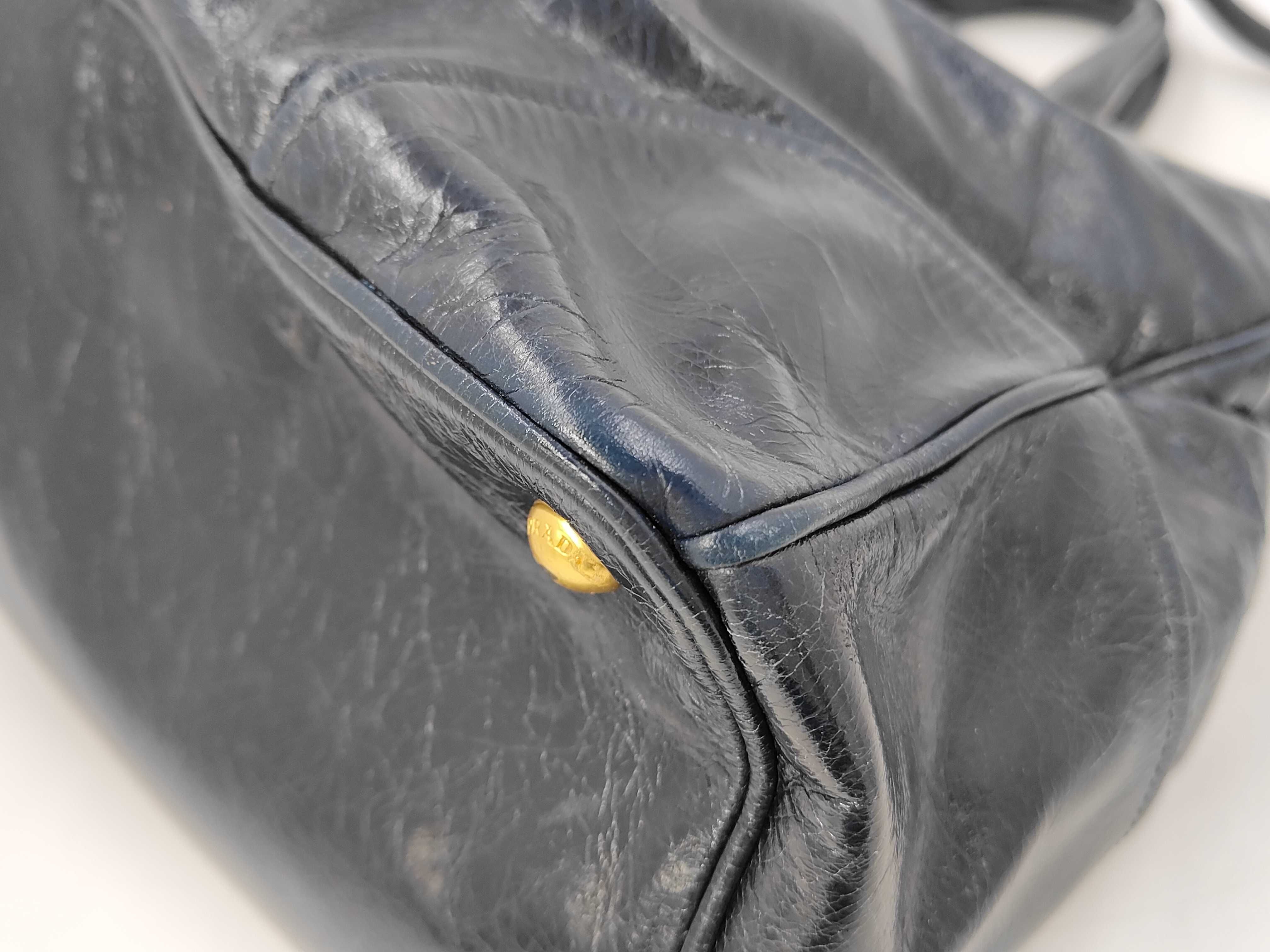 Navy Leather Tote Bag BN1844 Handbag — view 4