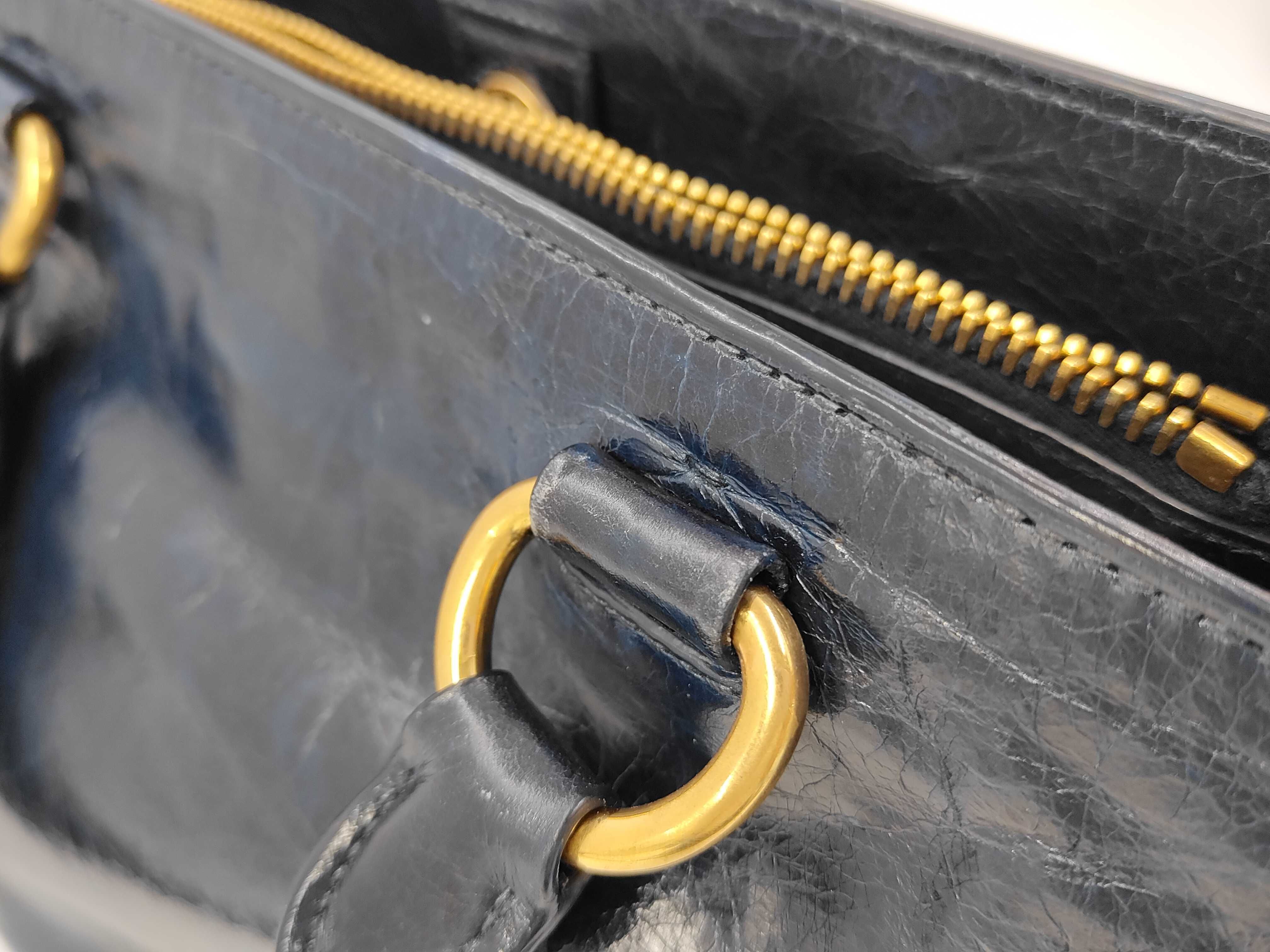 Navy Leather Tote Bag BN1844 Handbag — view 7