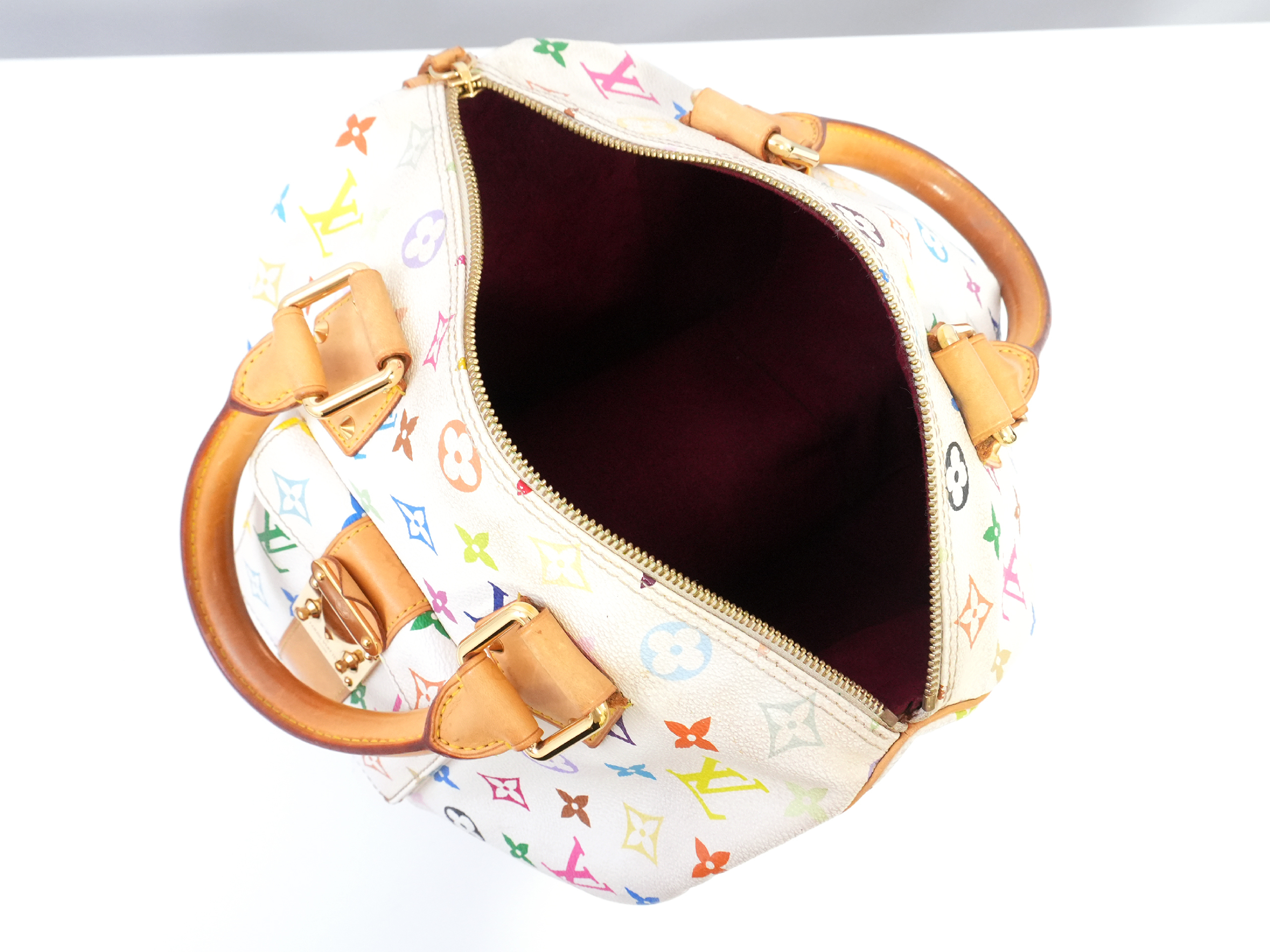 Monogram Multicolor Speedy 30 M92643 Blanc Handbag — view 5