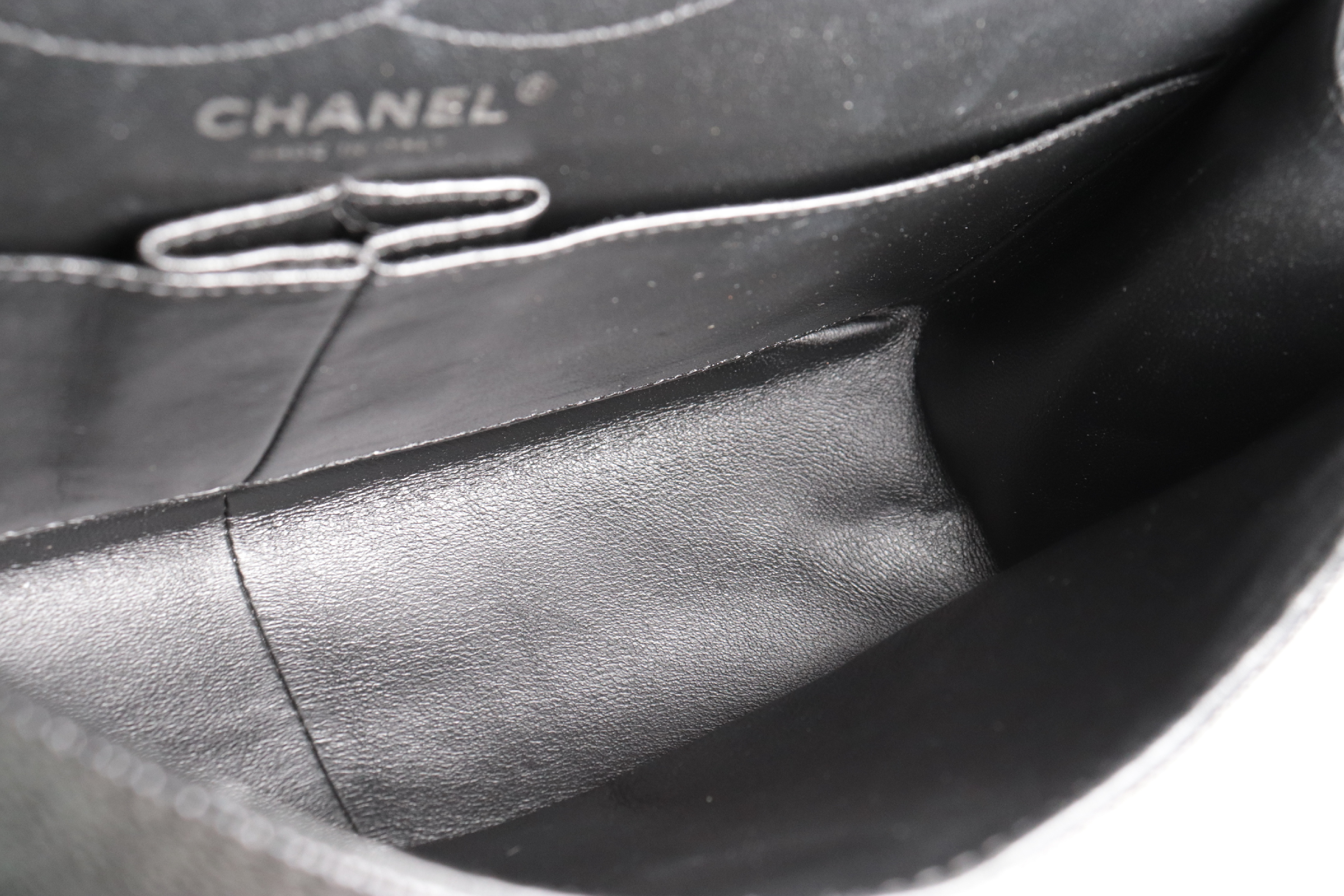 Double Flap Caviar Leather 2.55 Chain Shoulder Bag, Silver Hardware, Serial Number 30s — view 11