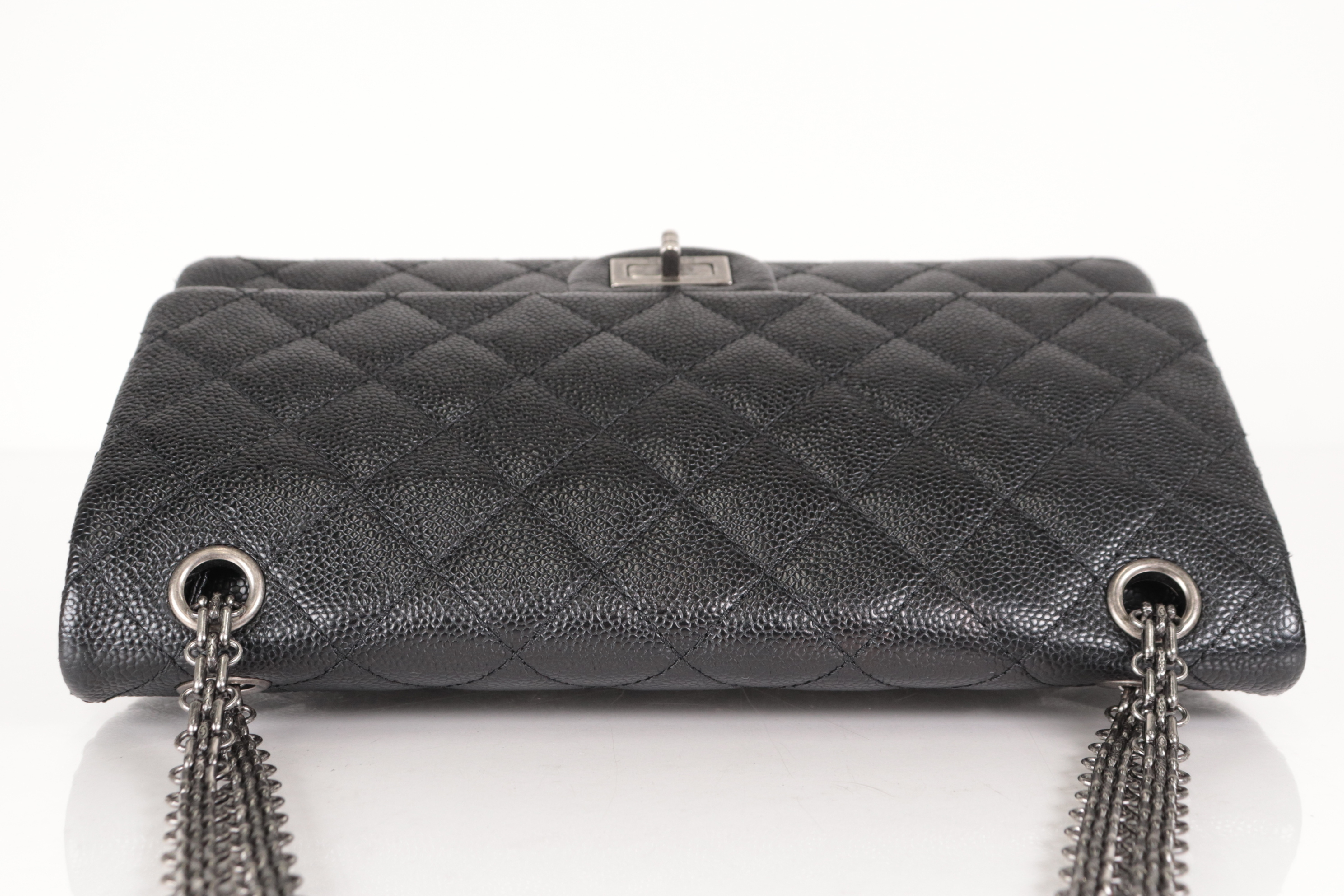 Double Flap Caviar Leather 2.55 Chain Shoulder Bag, Silver Hardware, Serial Number 30s — view 6