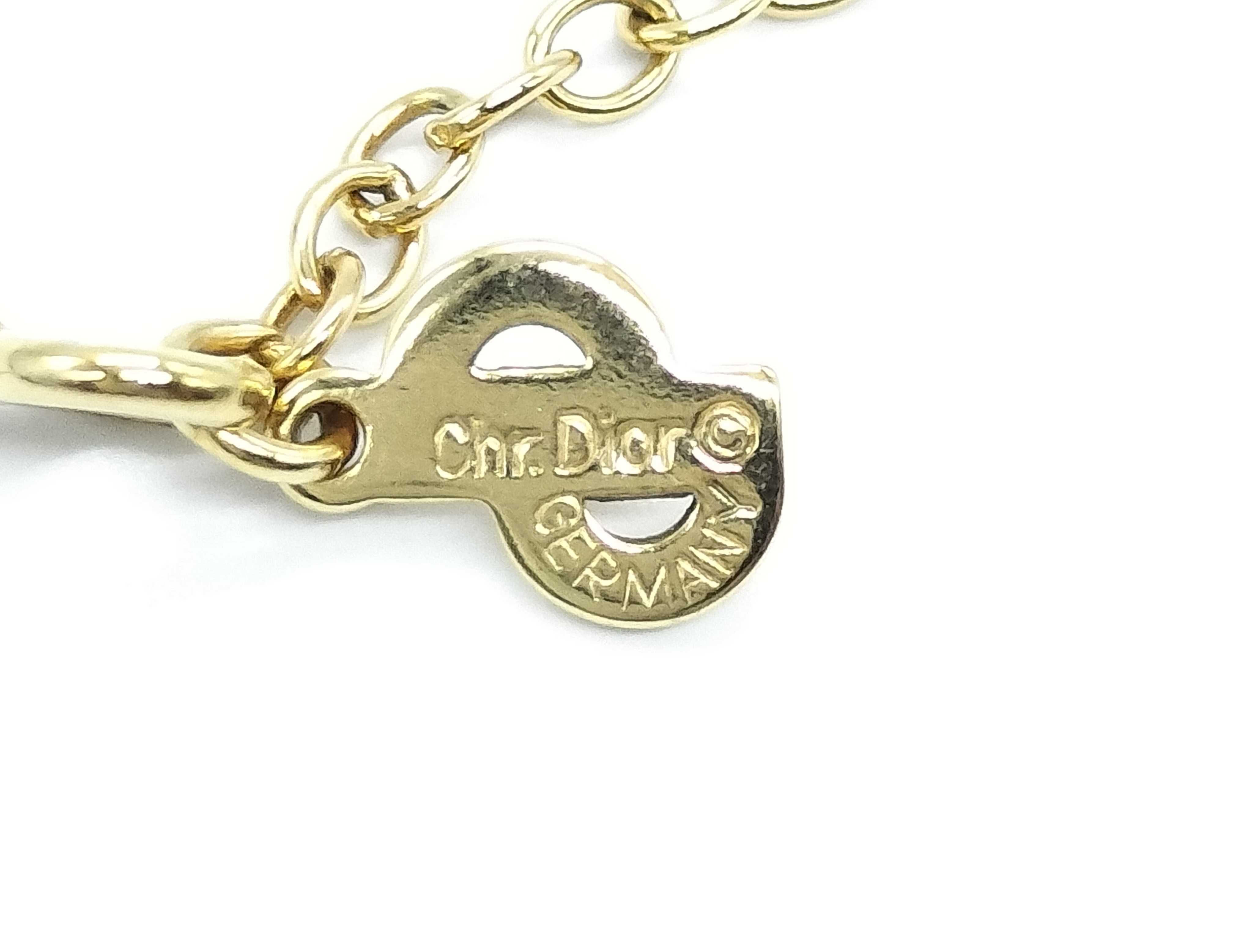 CD Logo Rhinestone Gold Necklace — view 5