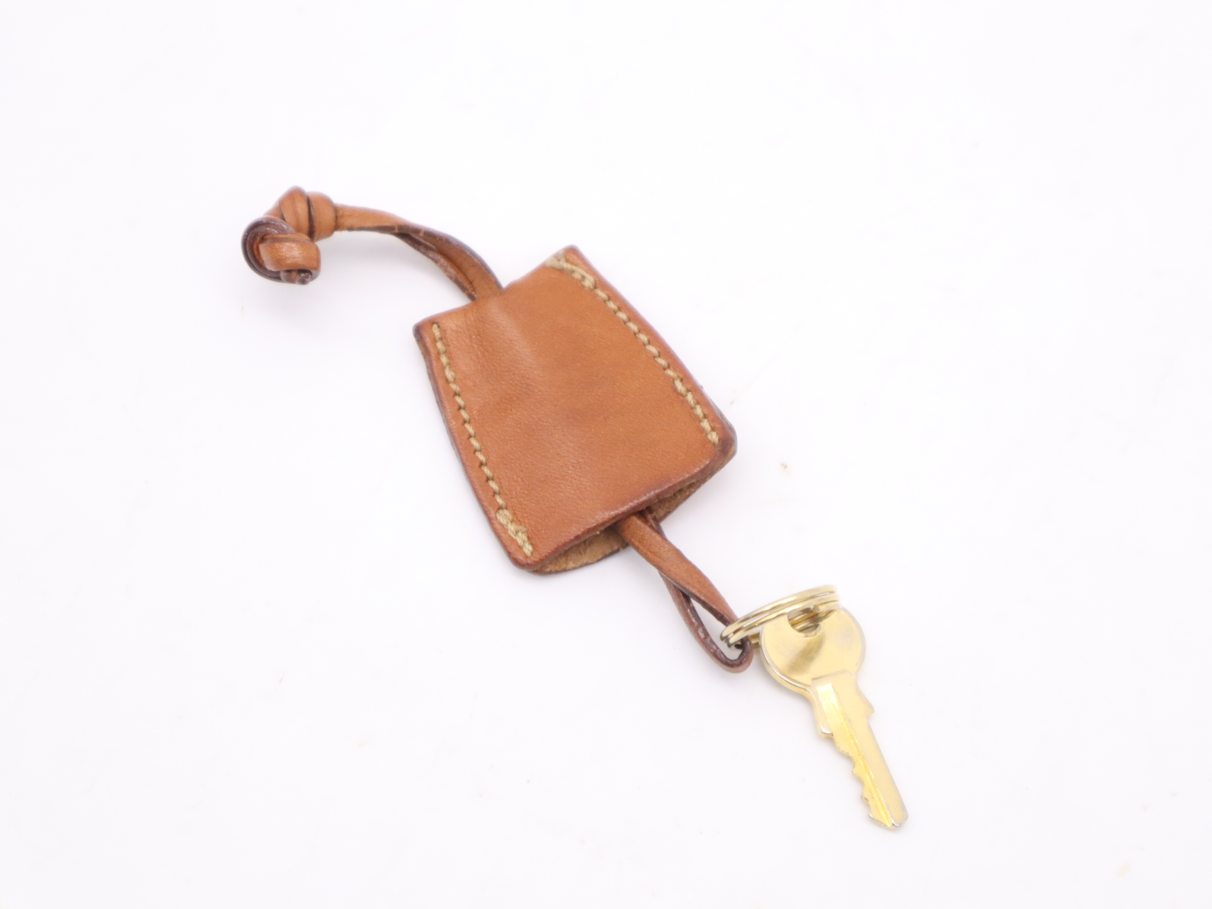 PVC x Leather Macadam Brown Boston Bag with Gold Hardware, Key and Clochette — view 15