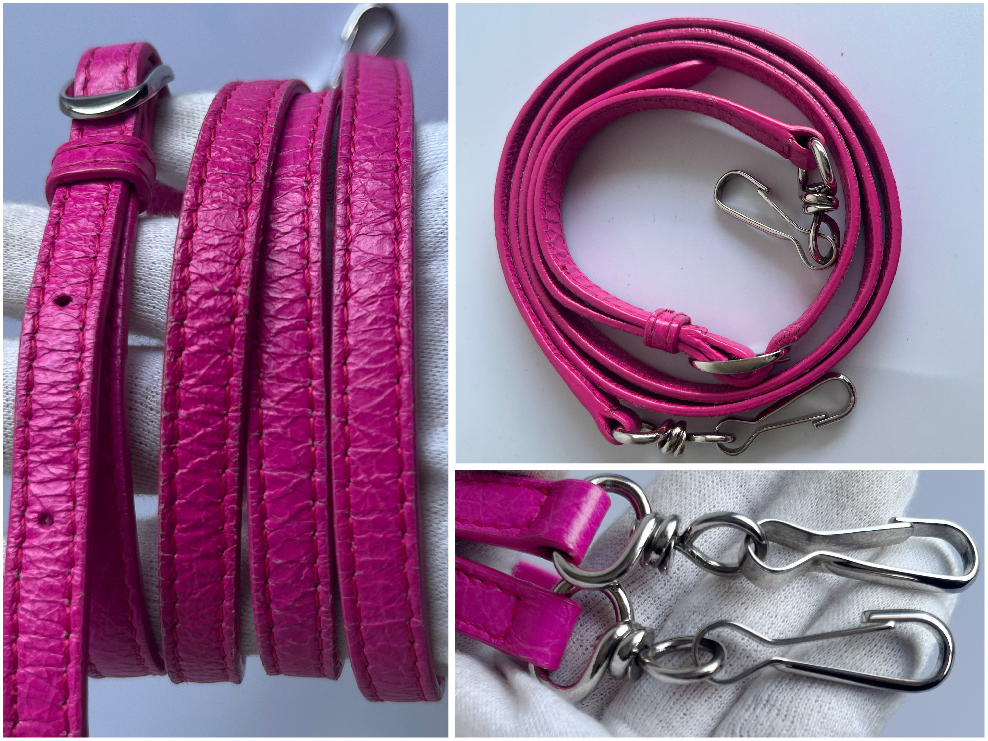 Mini City Fuchsia Pink Shoulder Bag with Strap and Mirror — view 11