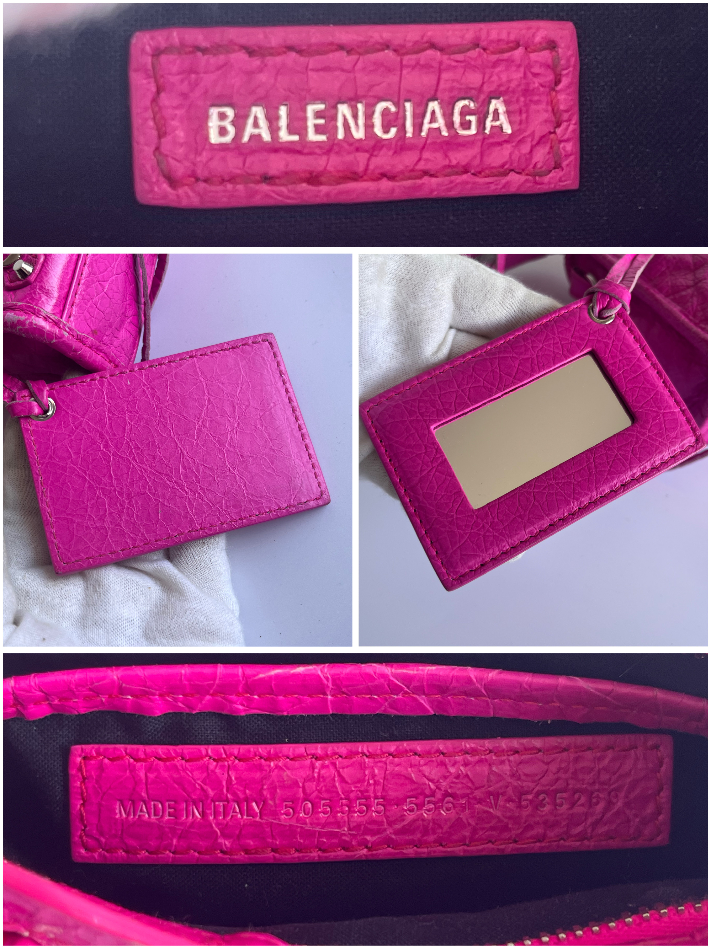 Mini City Fuchsia Pink Shoulder Bag with Strap and Mirror — view 12