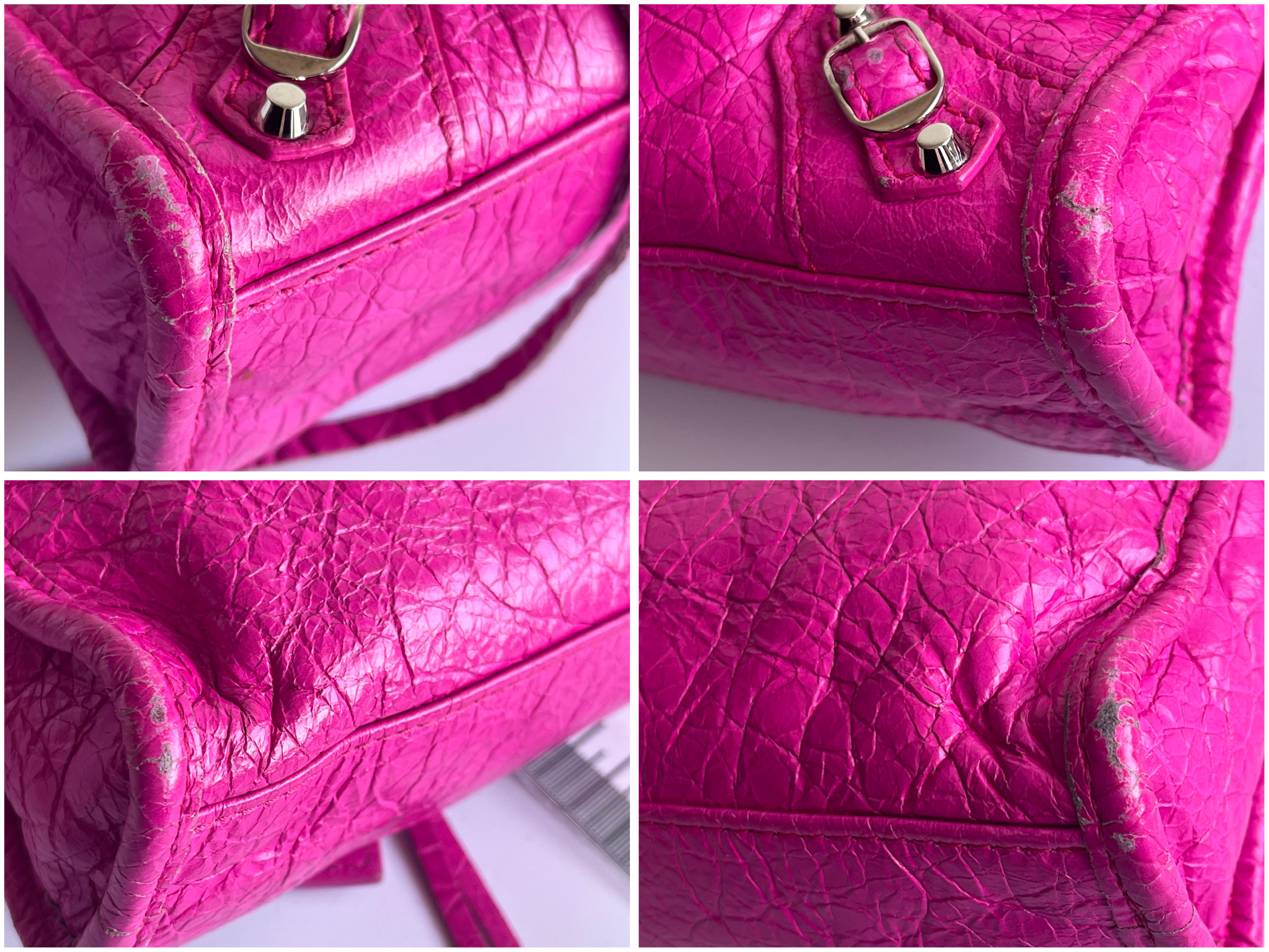Mini City Fuchsia Pink Shoulder Bag with Strap and Mirror — view 6