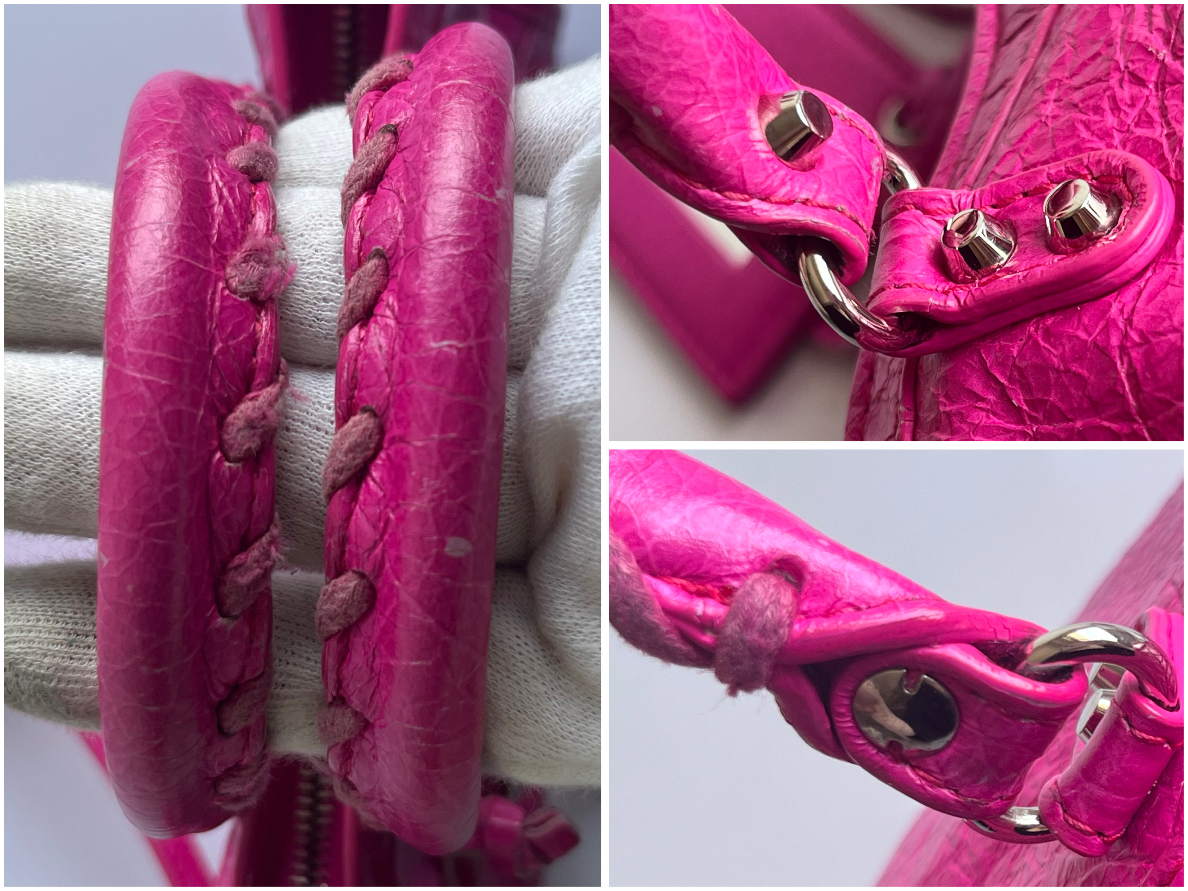Mini City Fuchsia Pink Shoulder Bag with Strap and Mirror — view 8
