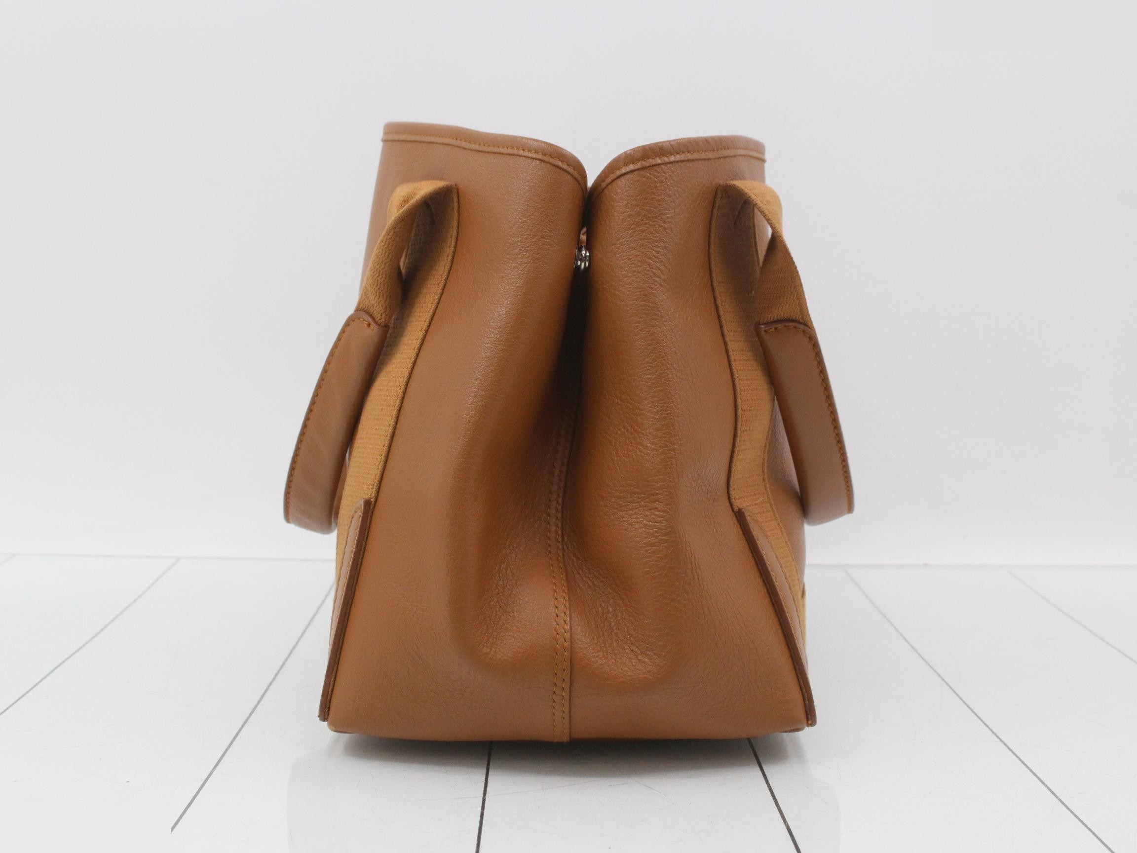 Navy Cabas Leather Tote Bag — view 3