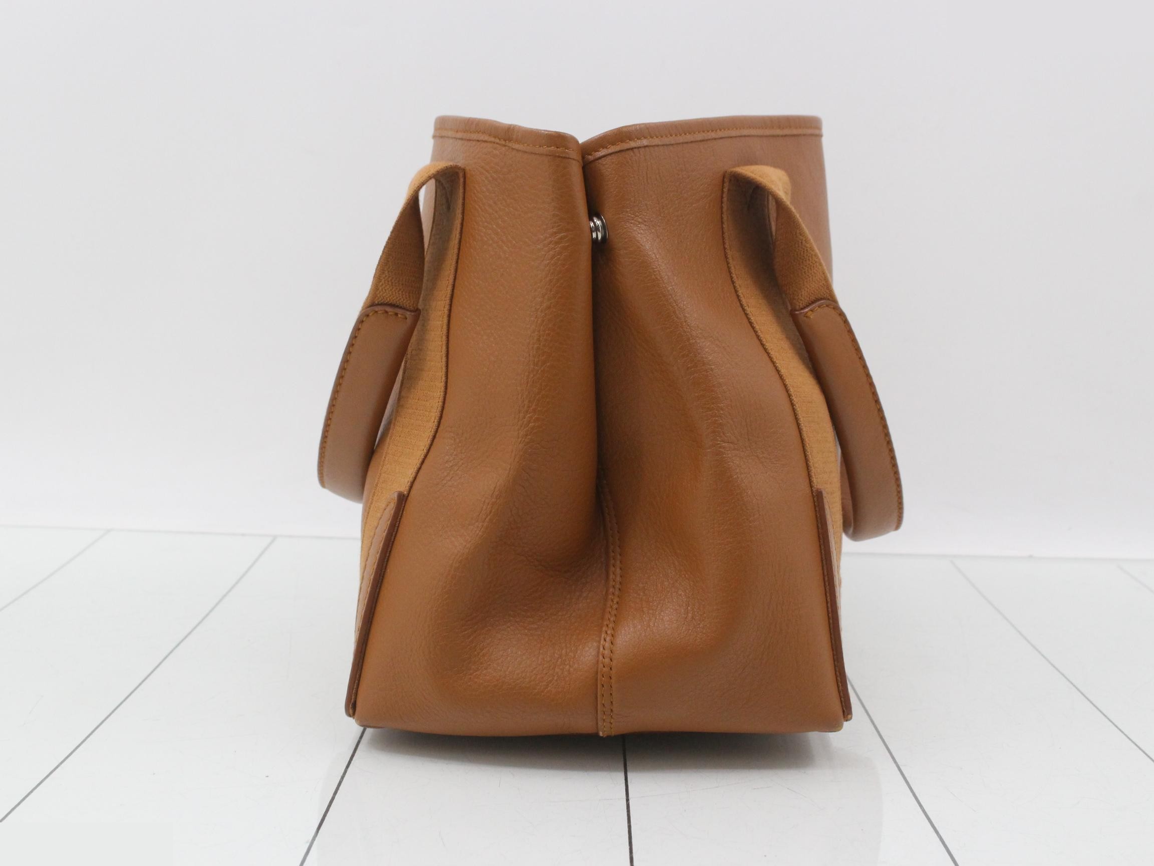 Navy Cabas Leather Tote Bag — view 4