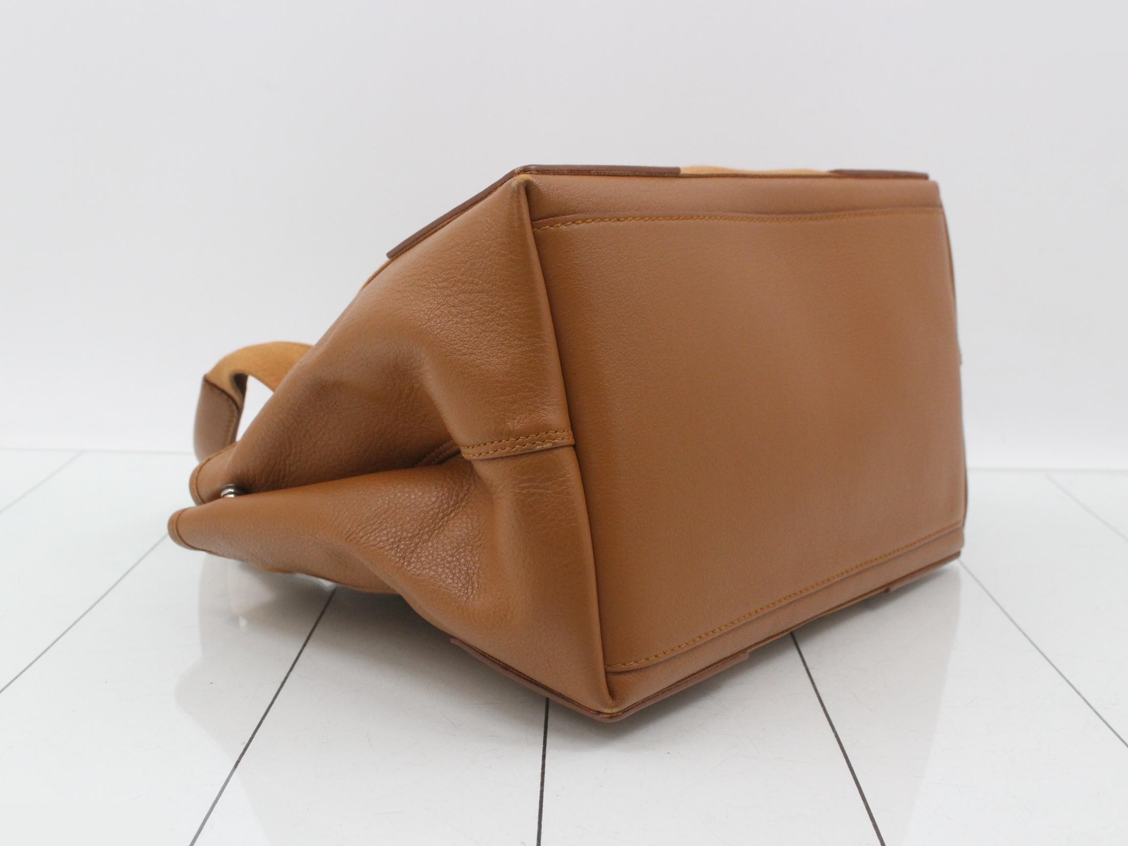 Navy Cabas Leather Tote Bag — view 5