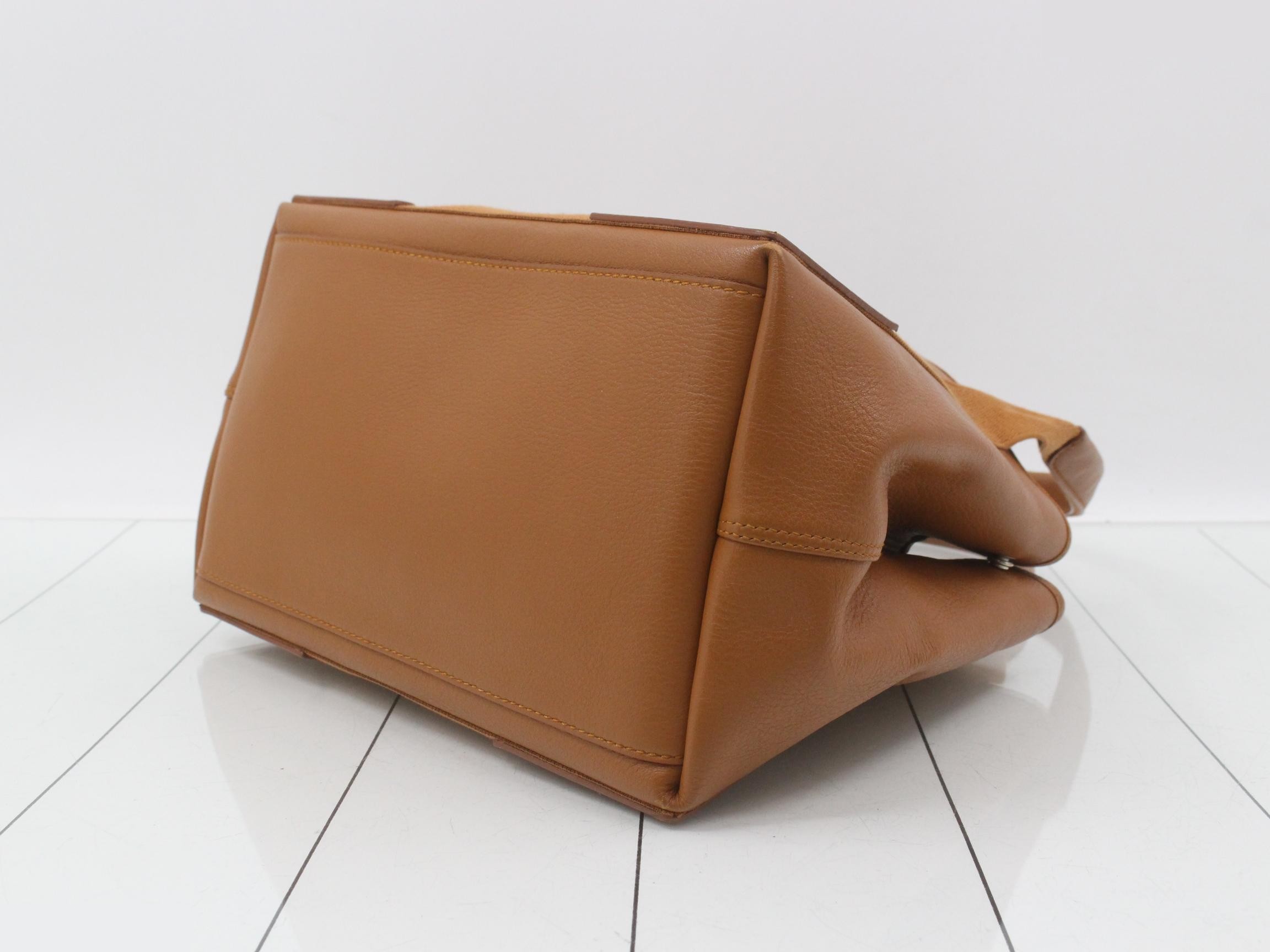 Navy Cabas Leather Tote Bag — view 6